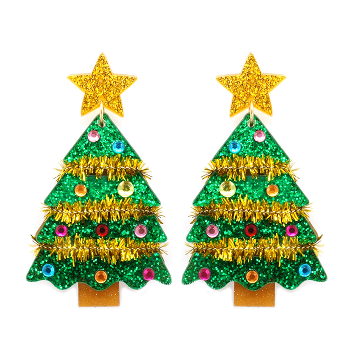 Christmas Tinsel Tree Earrings Obsession Boutique