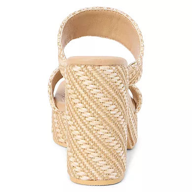 Gem Platform Sandals - Tan Raffia - Obsession Boutique