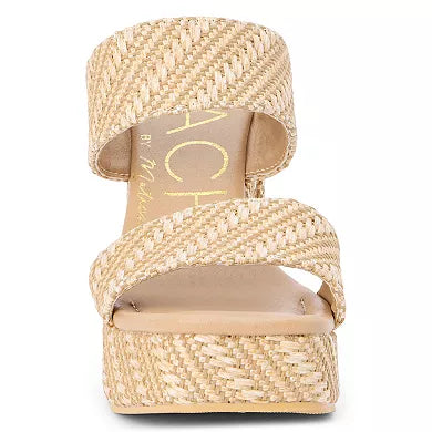 Gem Platform Sandals - Tan Raffia - Obsession Boutique