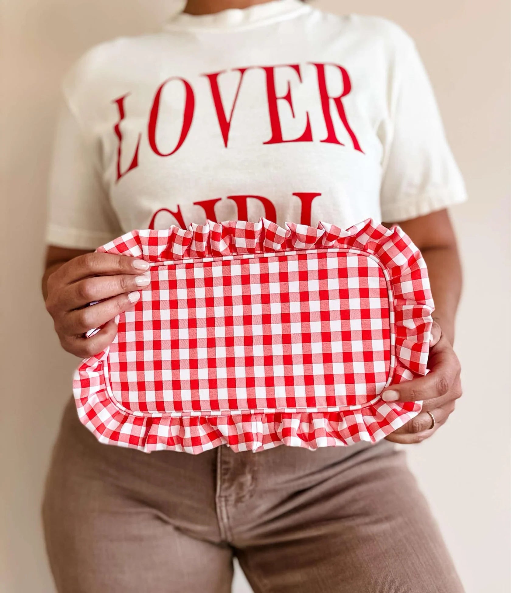 Gingham Frilly Bags - Obsession Boutique