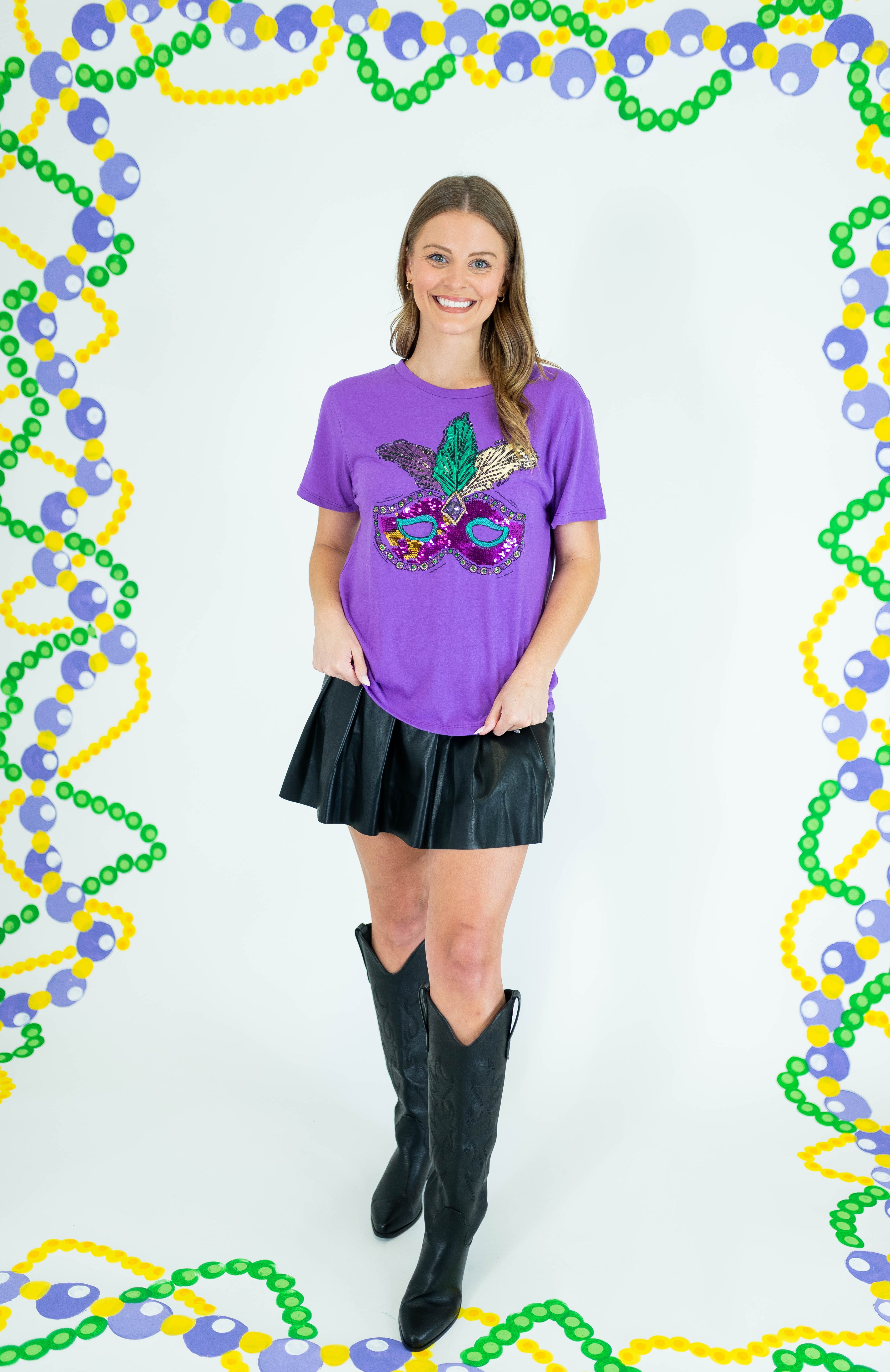 Carnival Purple Crew Neck Shirt - Obsession Boutique