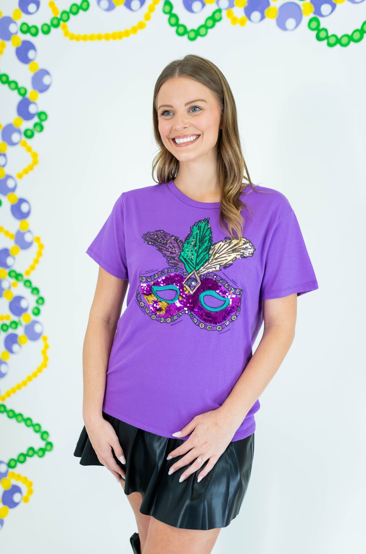 Carnival Purple Crew Neck Shirt - Obsession Boutique