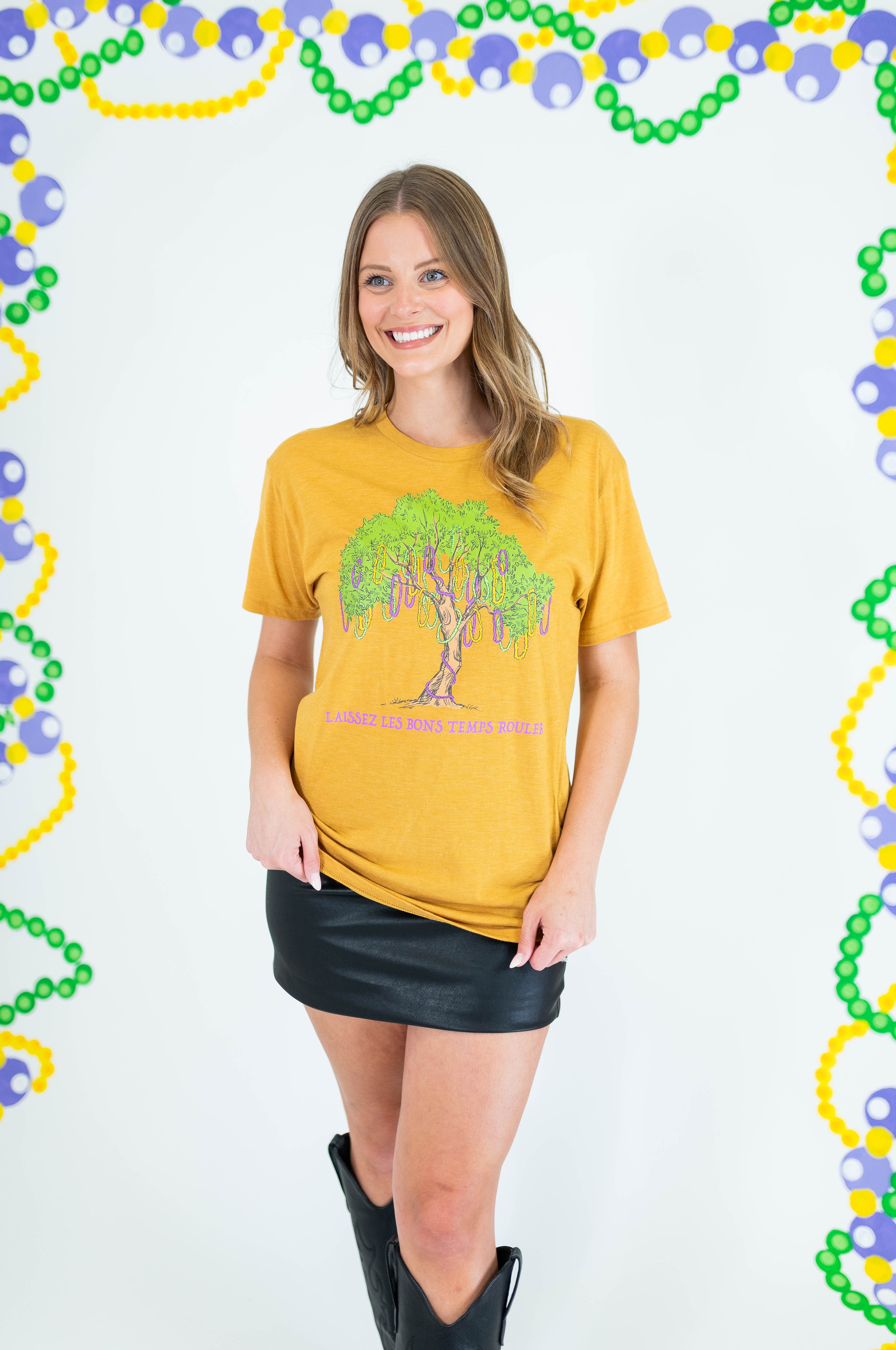 Mardi Gras Bead Tree T-Shirt - Obsession Boutique