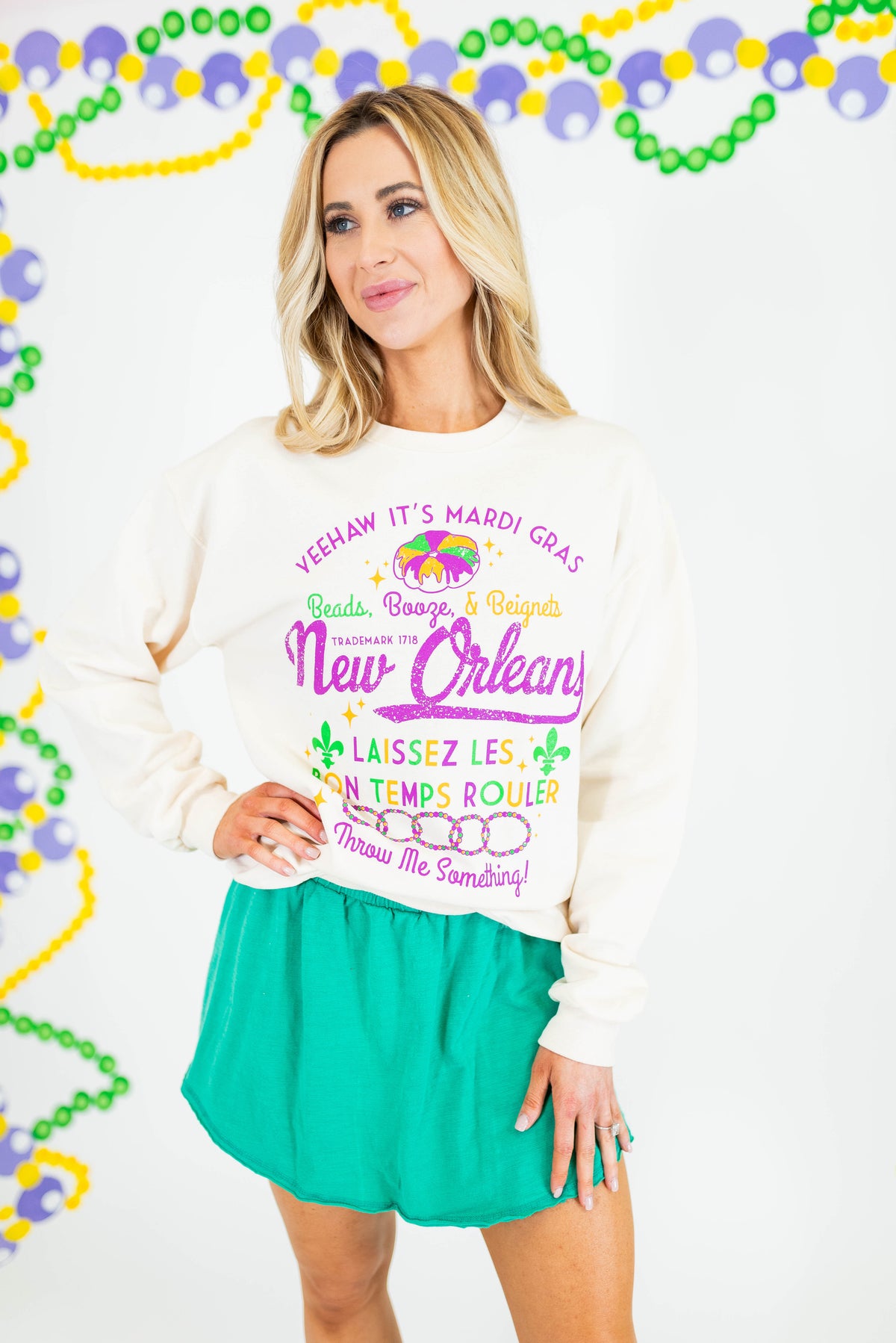New Orleans Mardi Gras Sweatshirt - Obsession Boutique