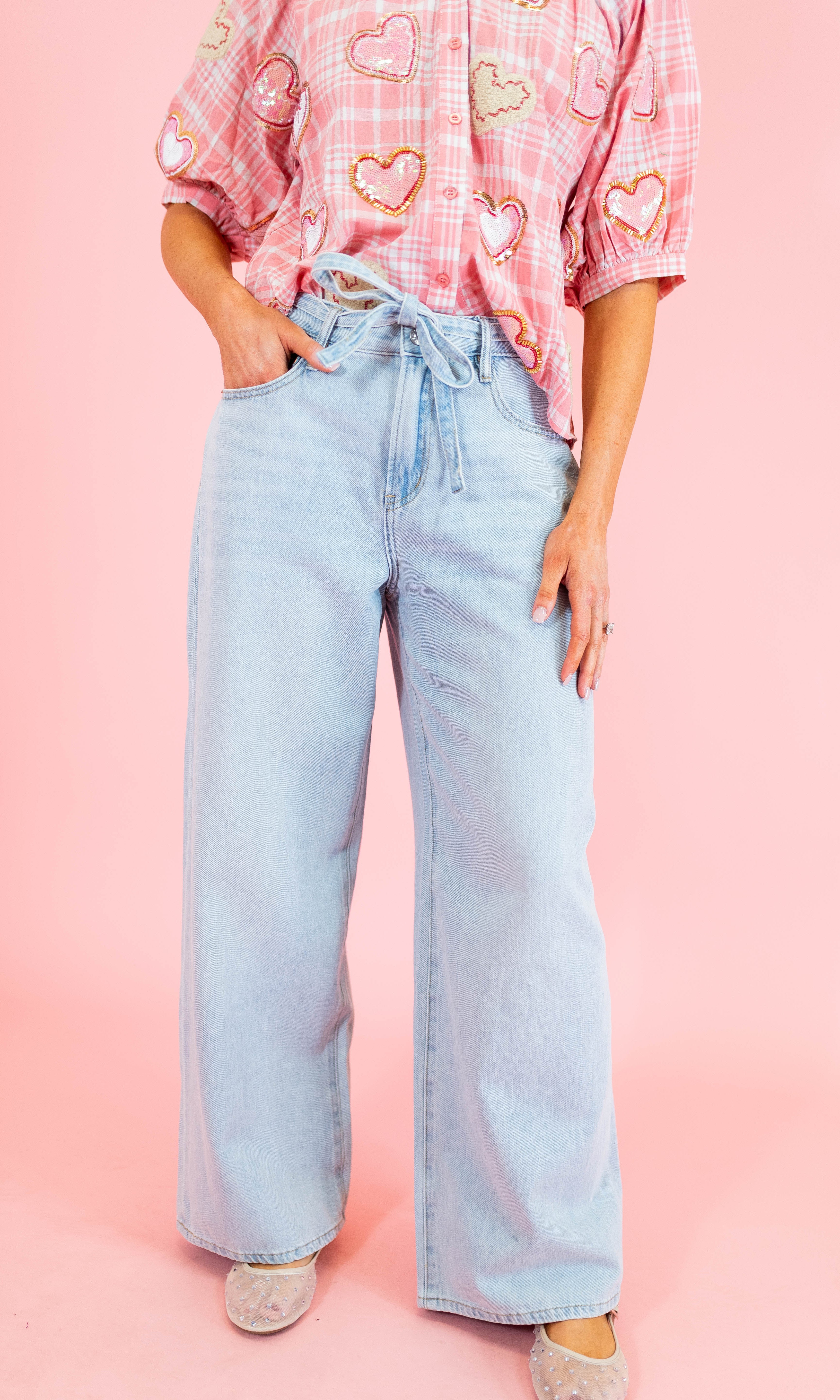 Baggy Straight Linen Jeans - Obsession Boutique