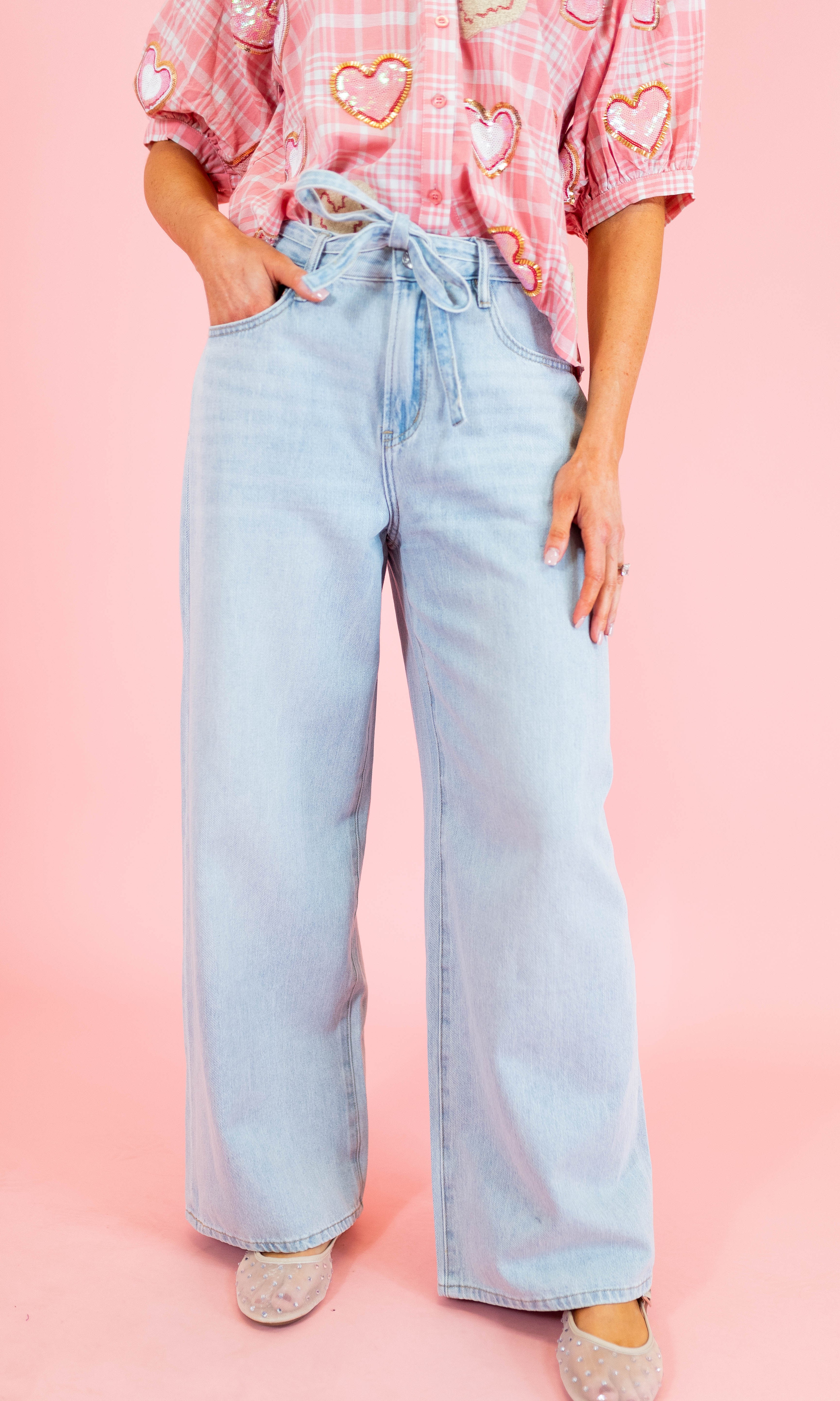 Baggy Straight Linen Jeans - Obsession Boutique