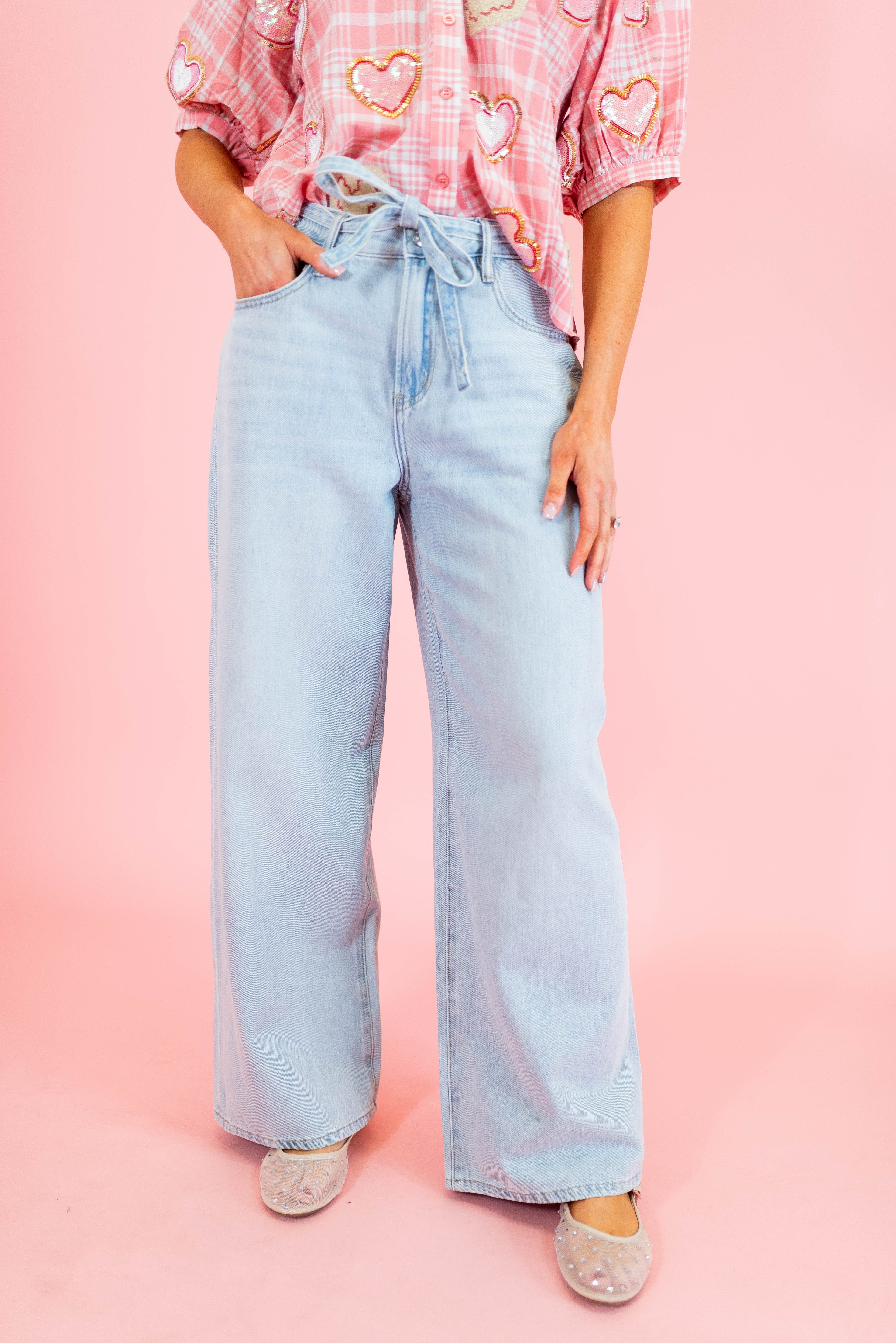Baggy Straight Linen Jeans - Obsession Boutique