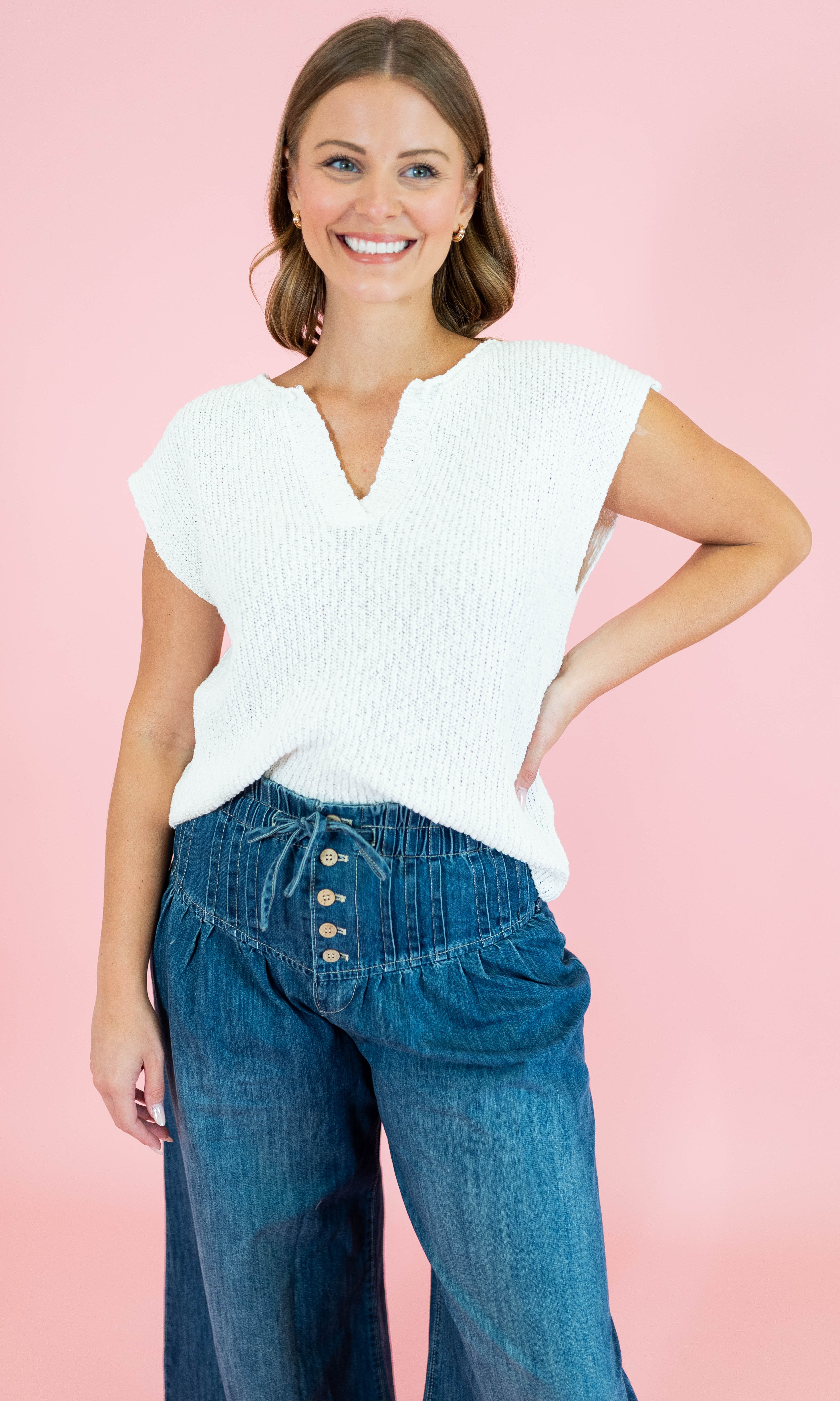 Relaxed Slub Knit Sweater - Obsession Boutique