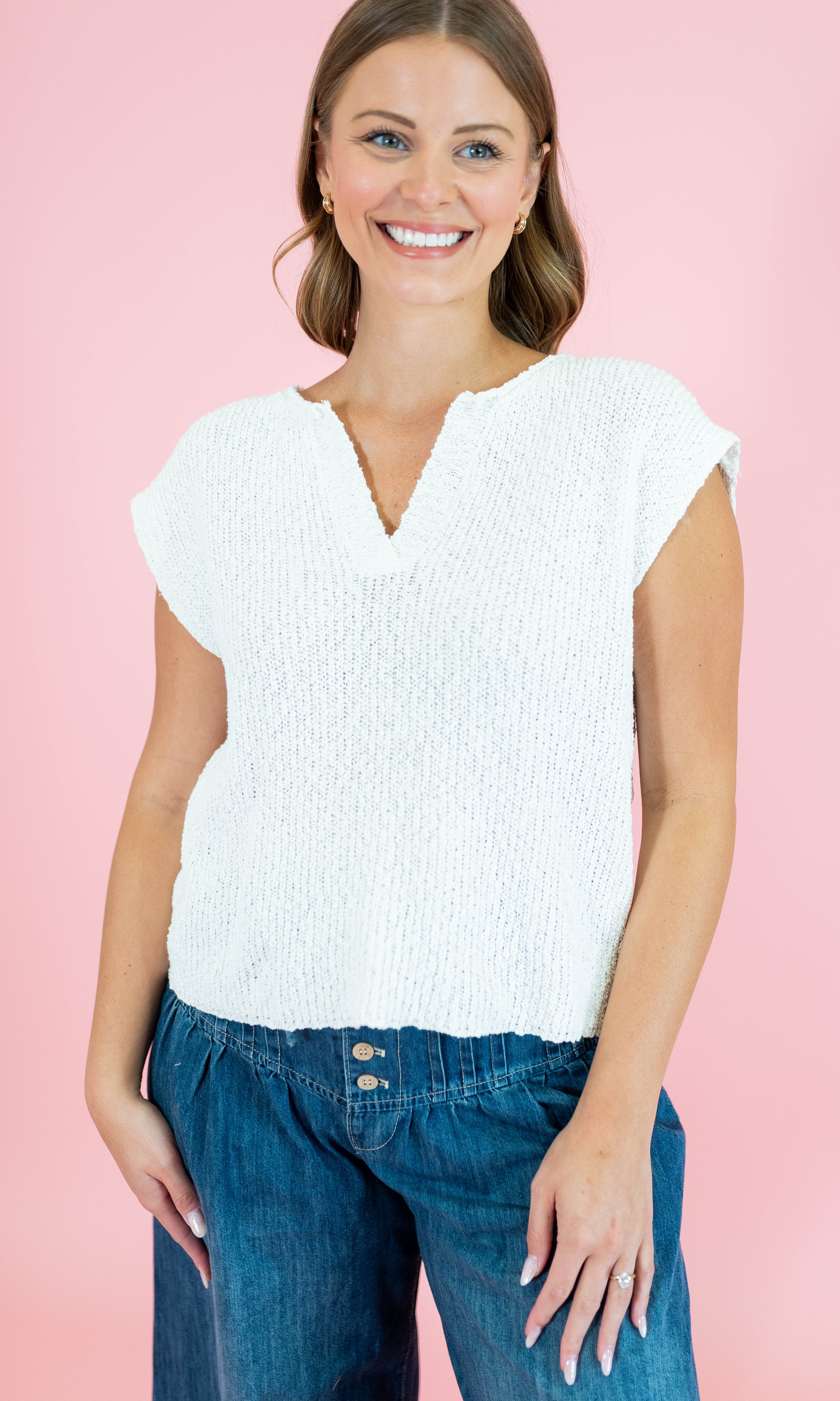 Relaxed Slub Knit Sweater - Obsession Boutique