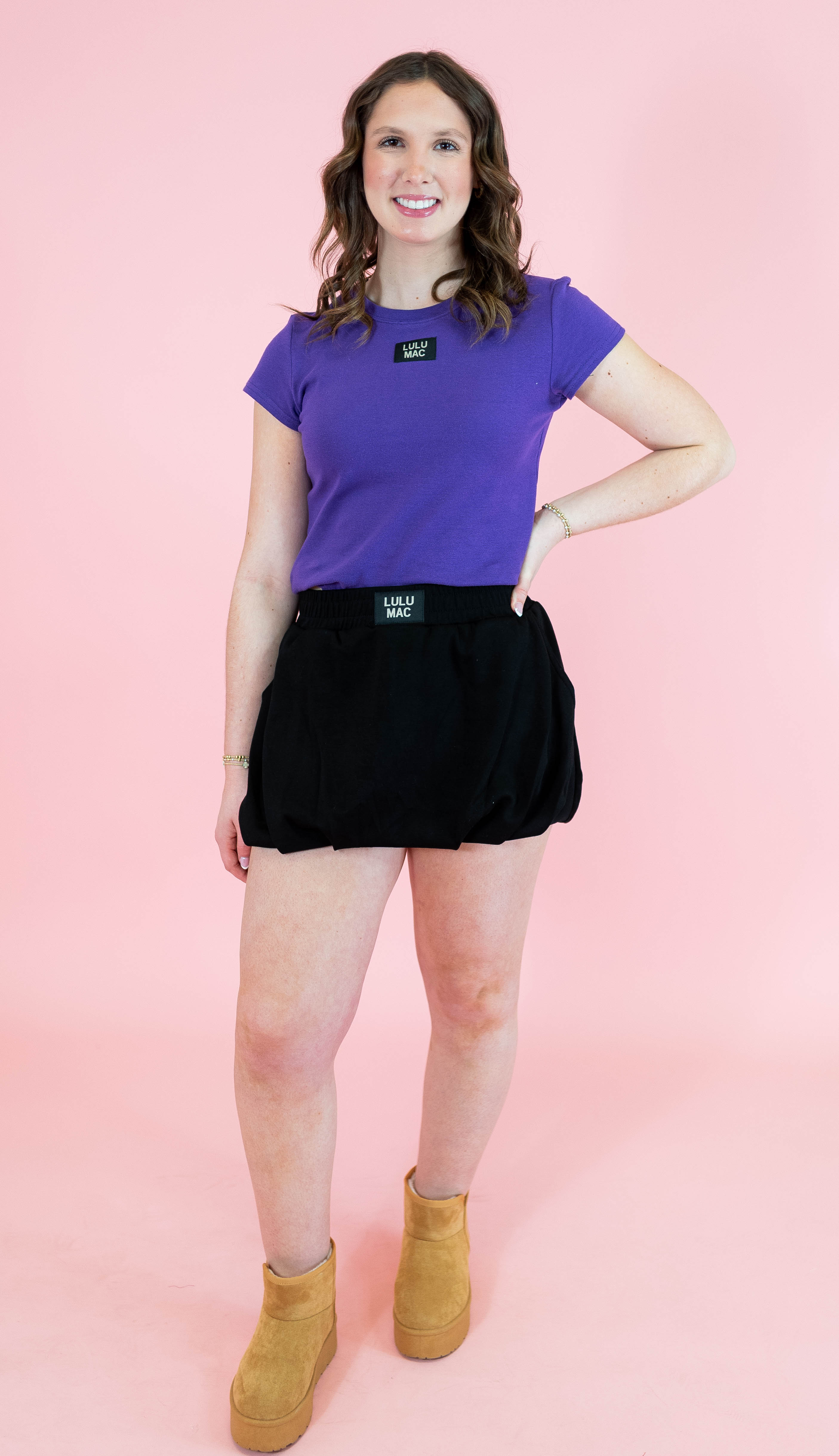 Lulu Mac: Babydoll Top - Deep Purple - Obsession Boutique