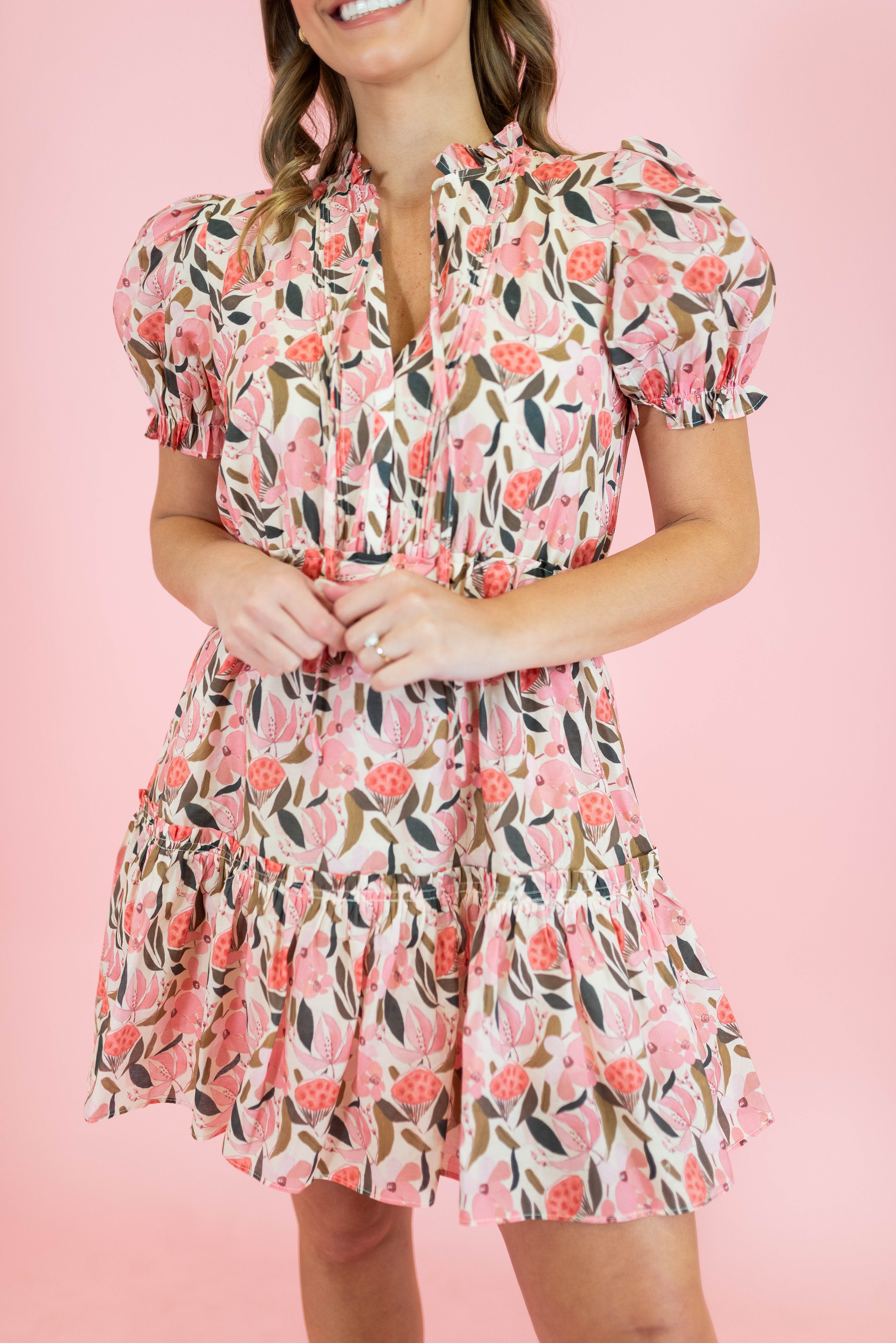 Peony Glow Short Dress - Obsession Boutique