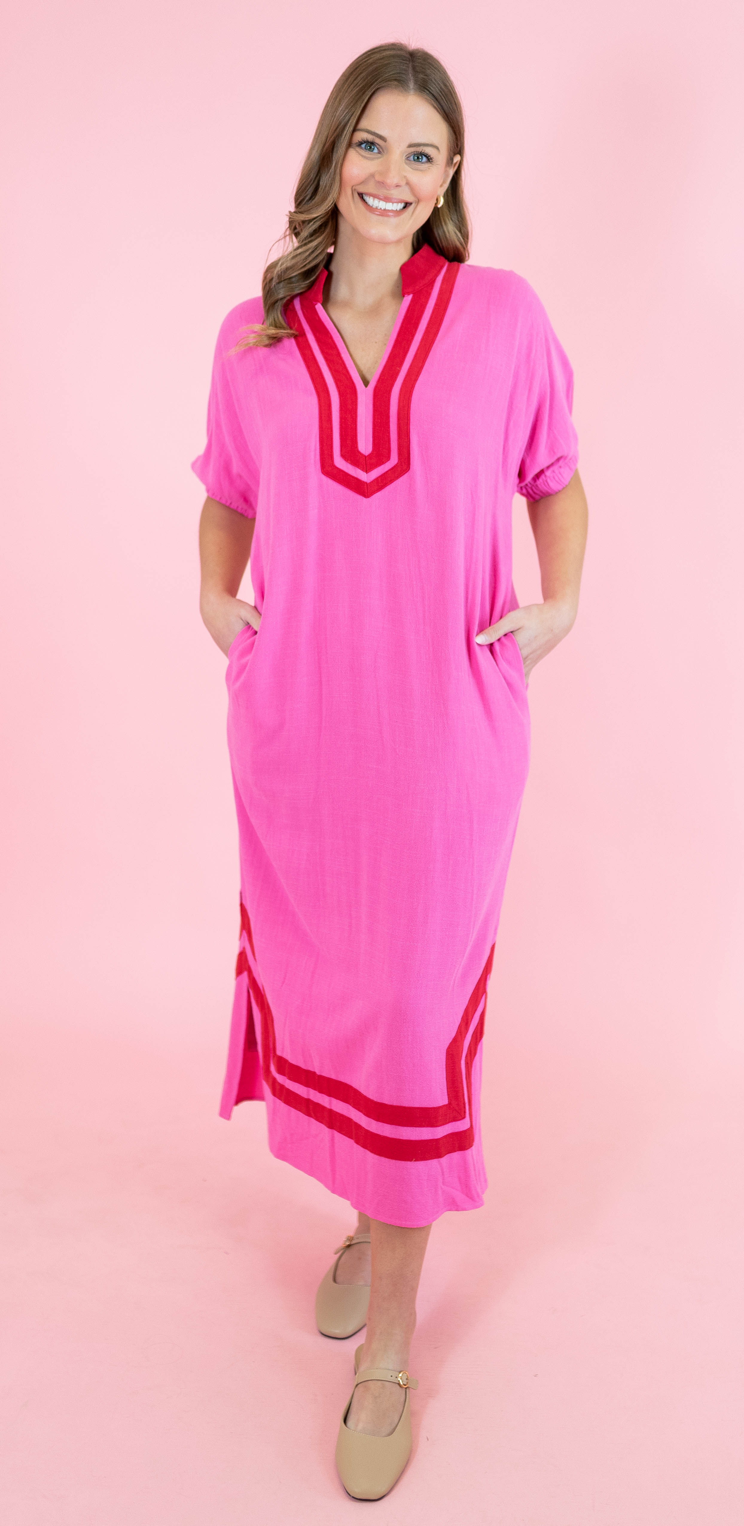 Short Raglan Sleeve Contrast Midi Dress - Obsession Boutique