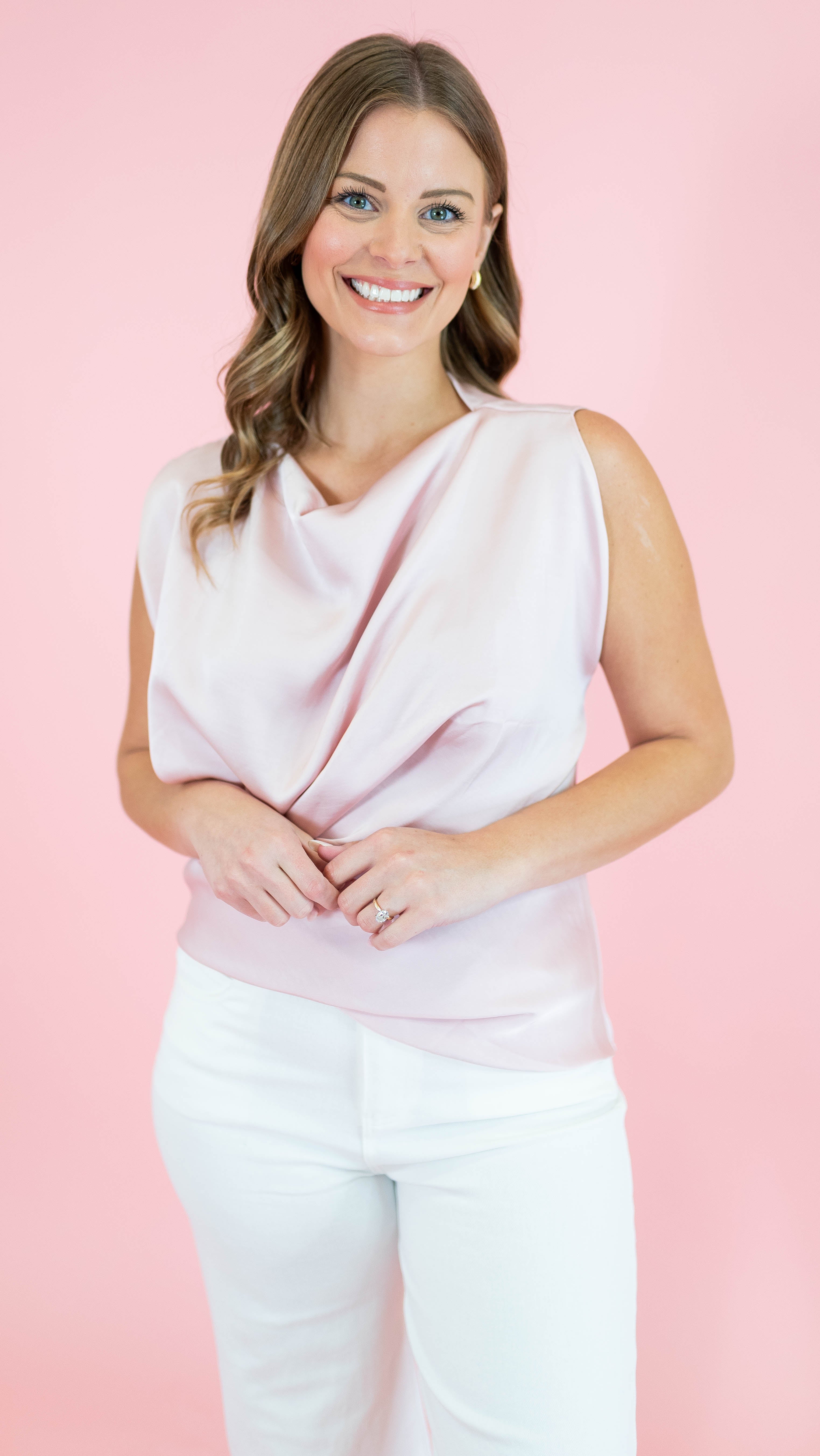 Drappy Neck Side Gathering Top - Obsession Boutique