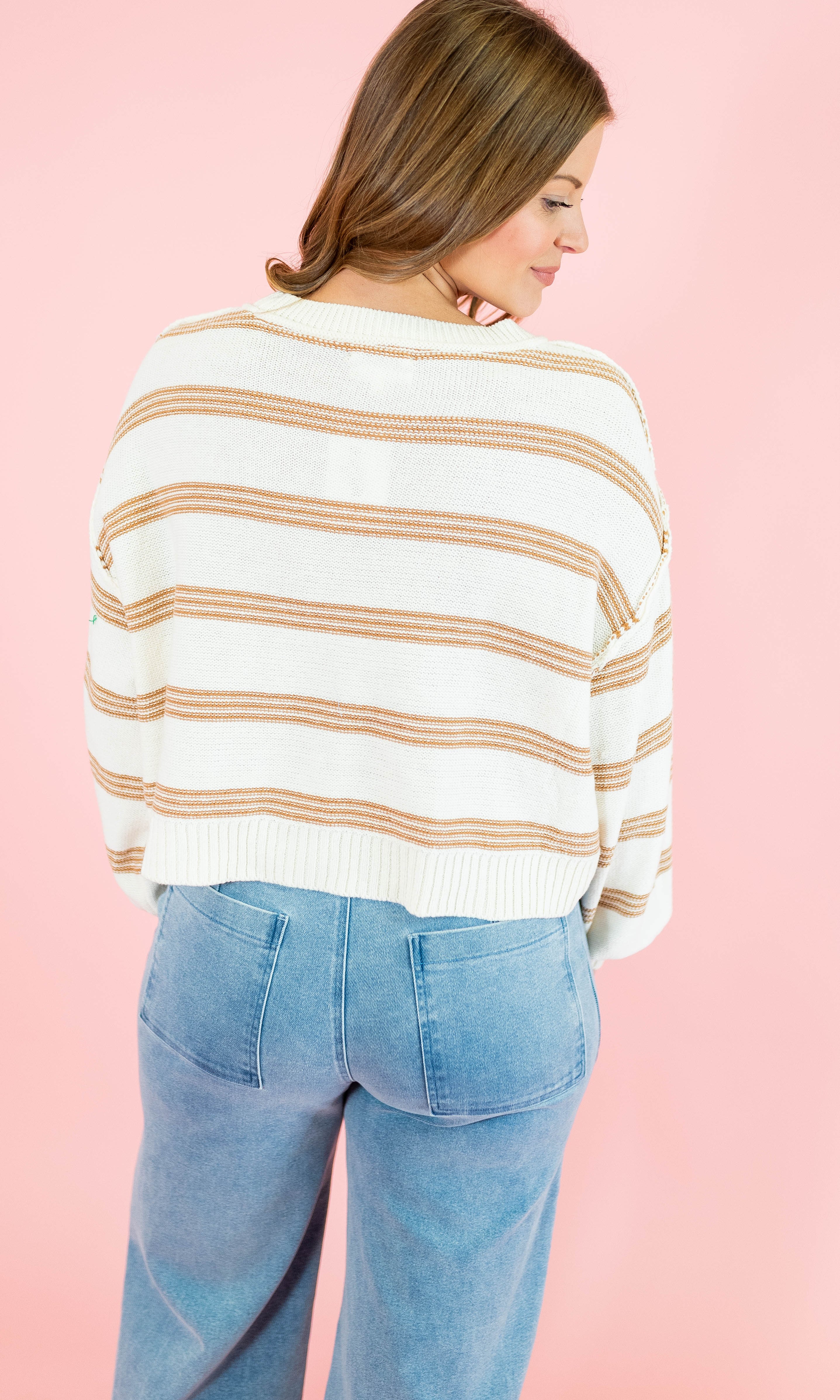 Soft Stripes Long Sleeve Pullover Sweater - Obsession Boutique