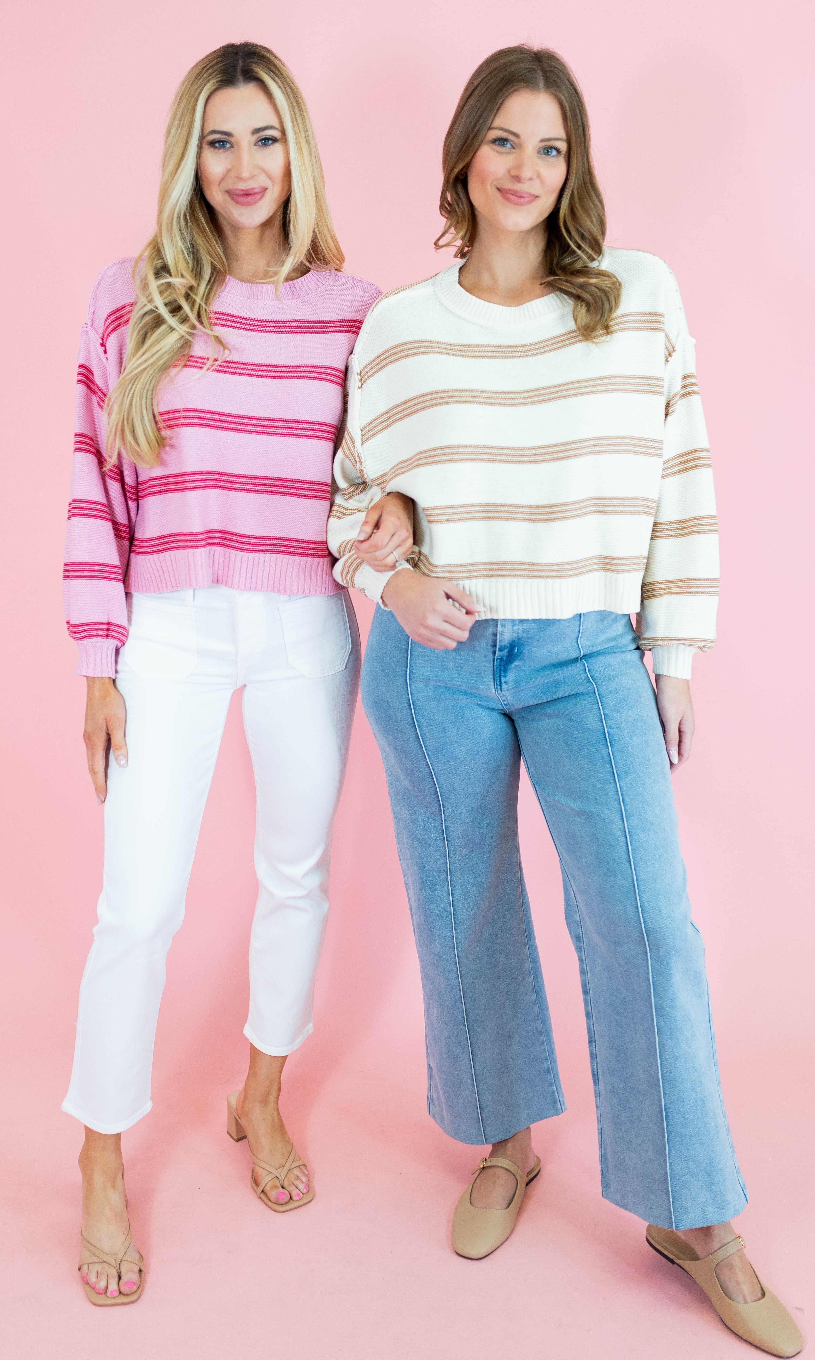 Soft Stripes Long Sleeve Pullover Sweater - Obsession Boutique