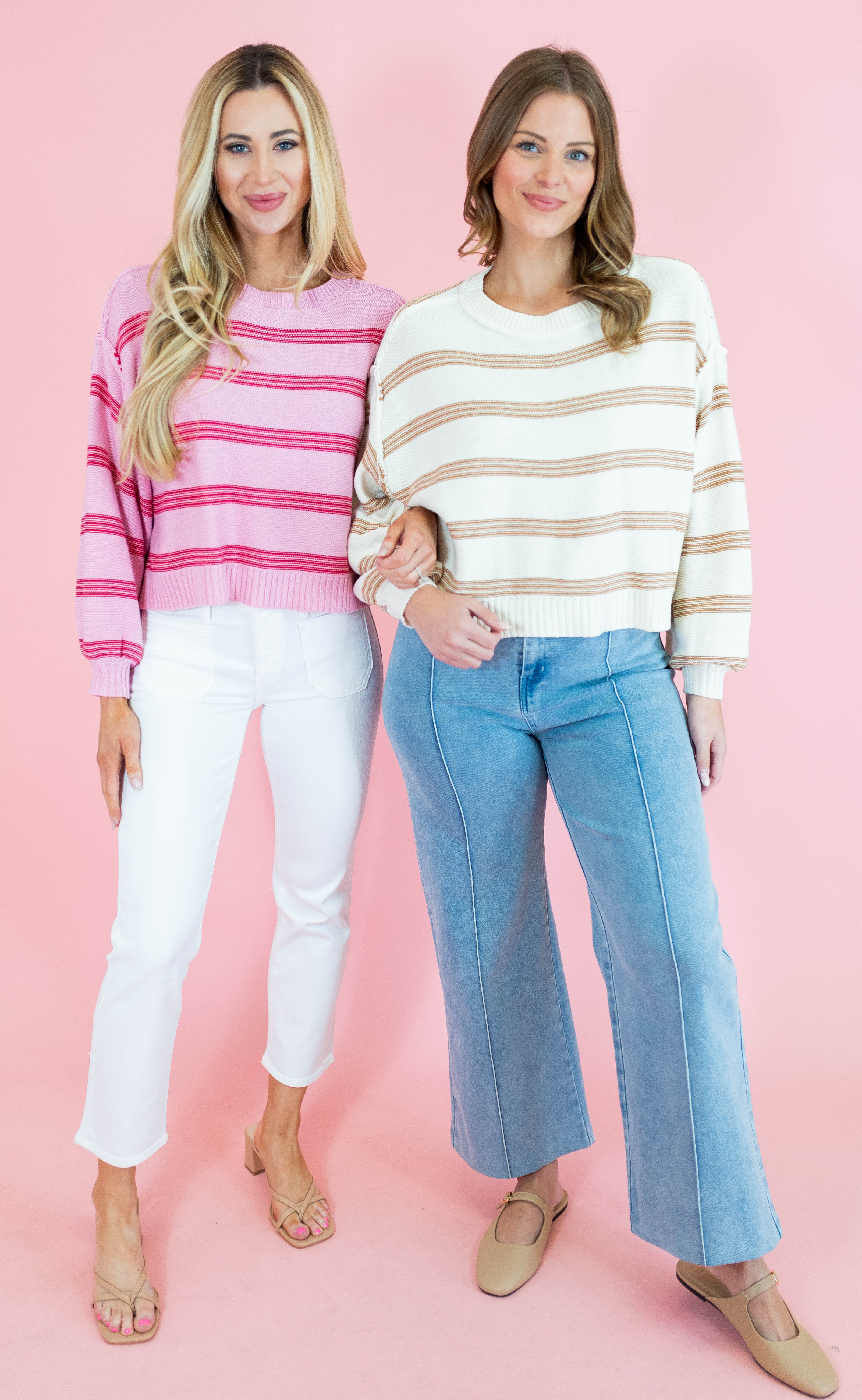 Soft Stripes Long Sleeve Pullover Sweater - Obsession Boutique