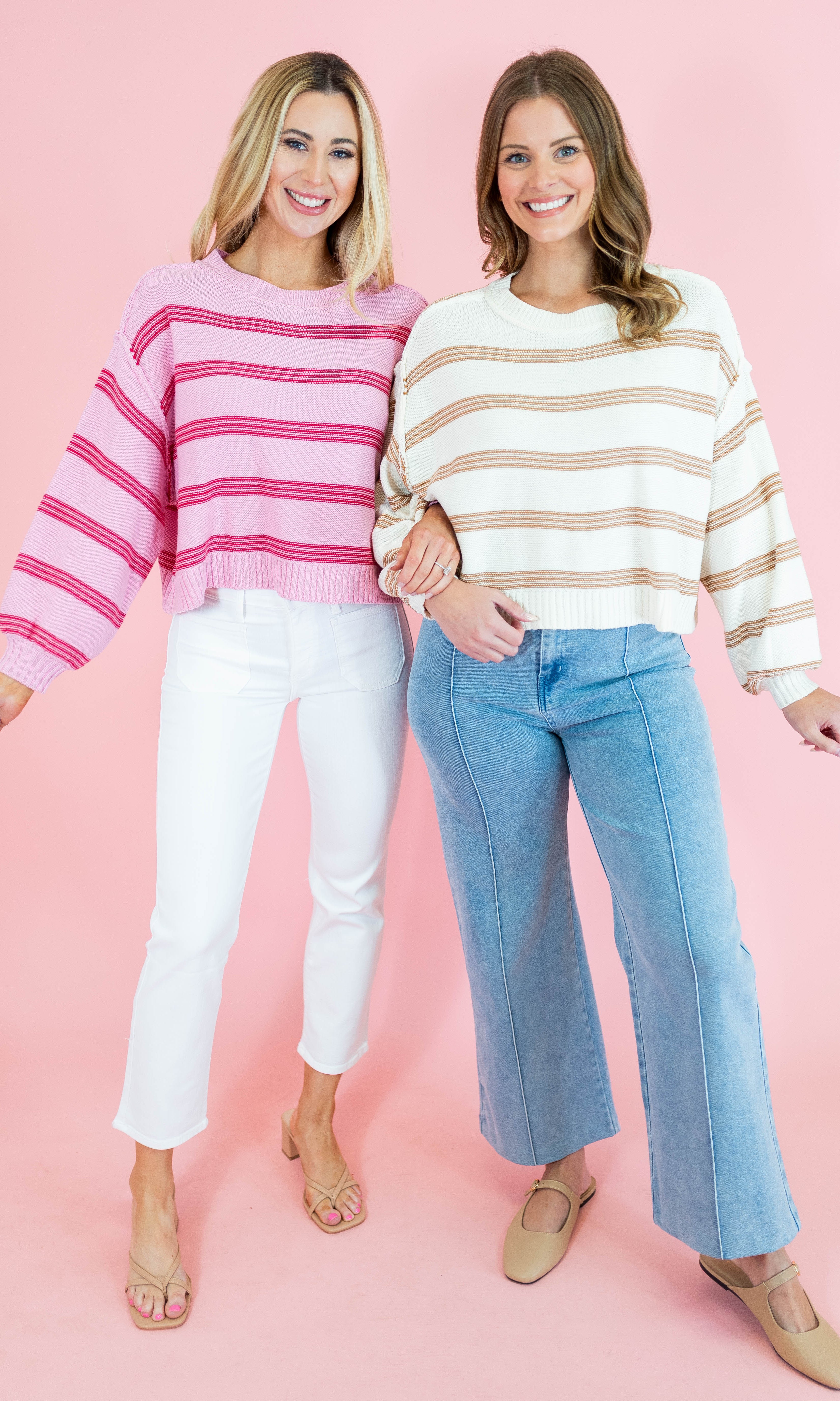 Soft Stripes Long Sleeve Pullover Sweater - Obsession Boutique