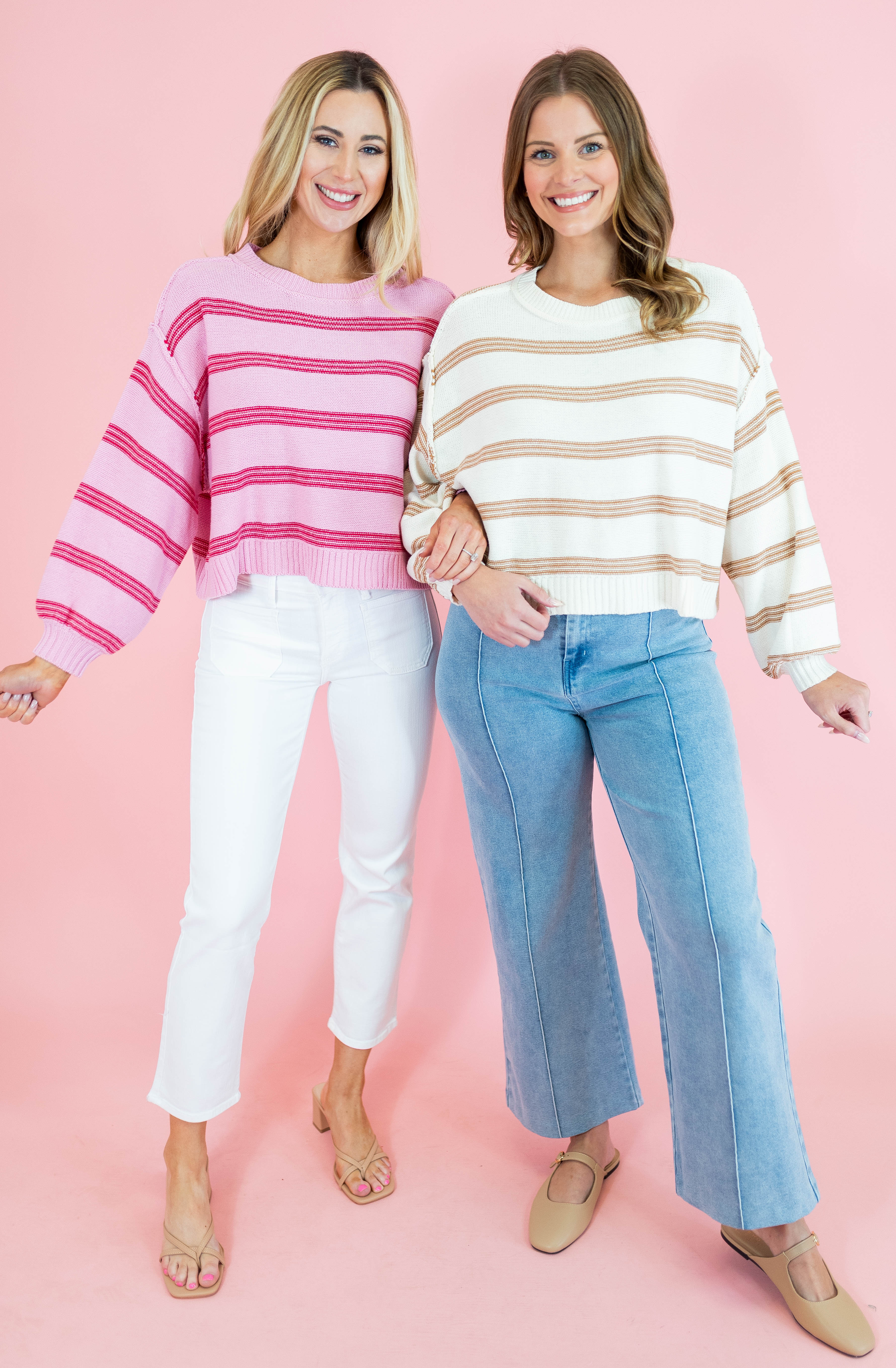 Soft Stripes Long Sleeve Pullover Sweater - Obsession Boutique