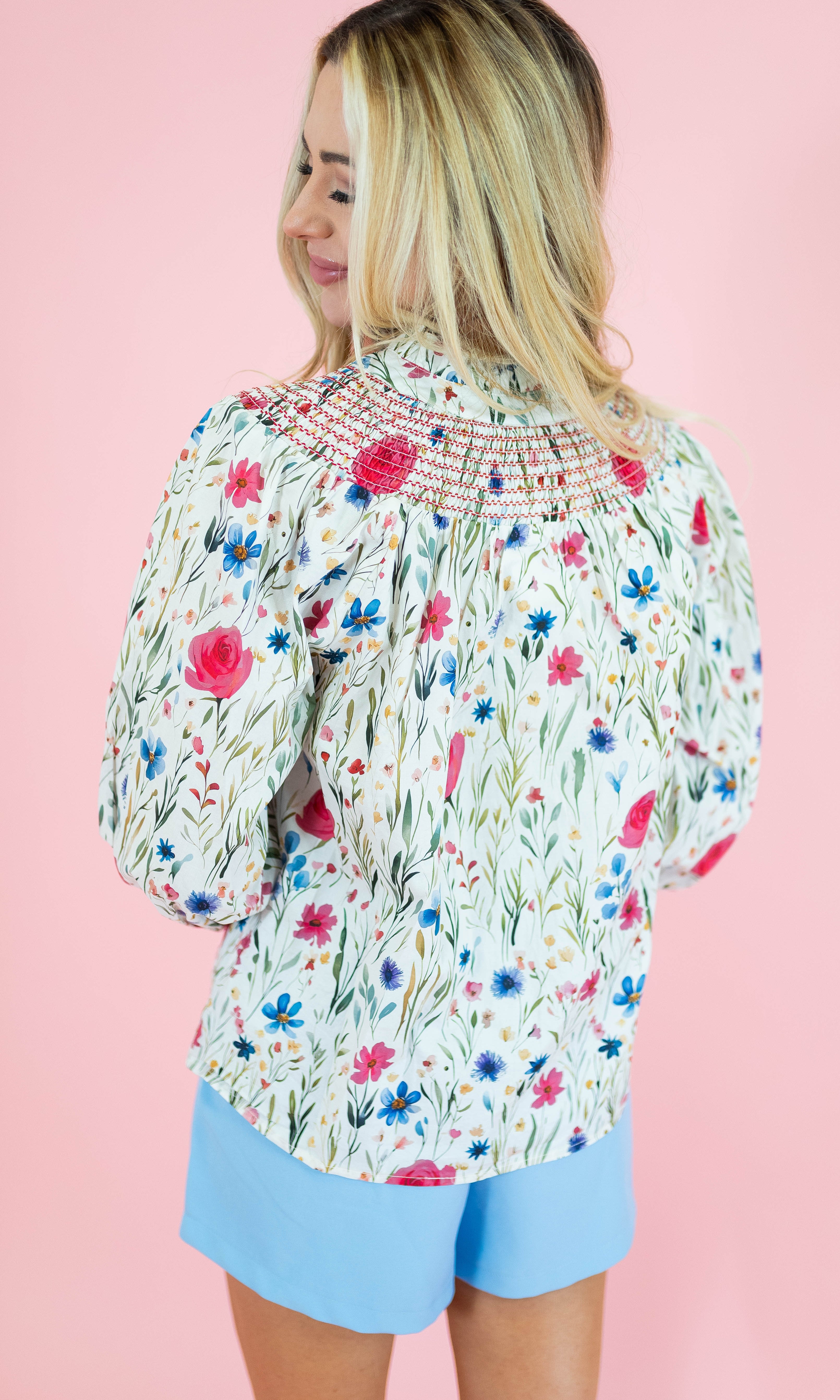 The Brielle Floral Top - Pink - Obsession Boutique