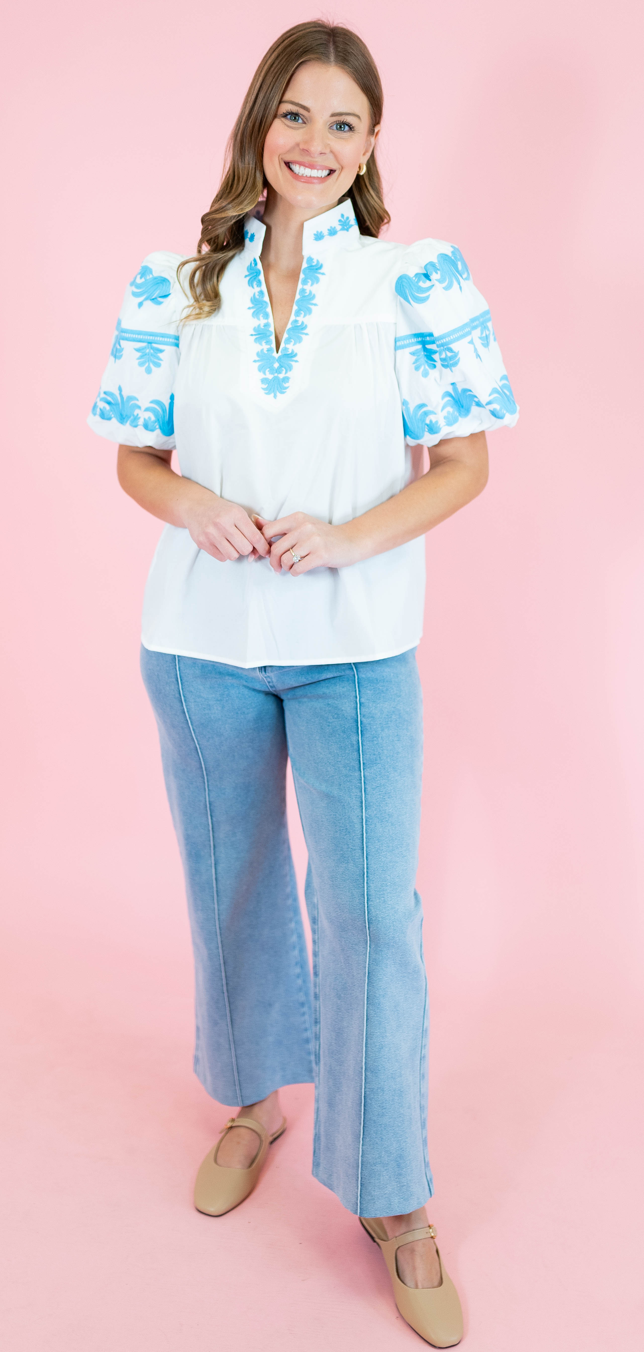 The Dahlia Placket Top - Obsession Boutique