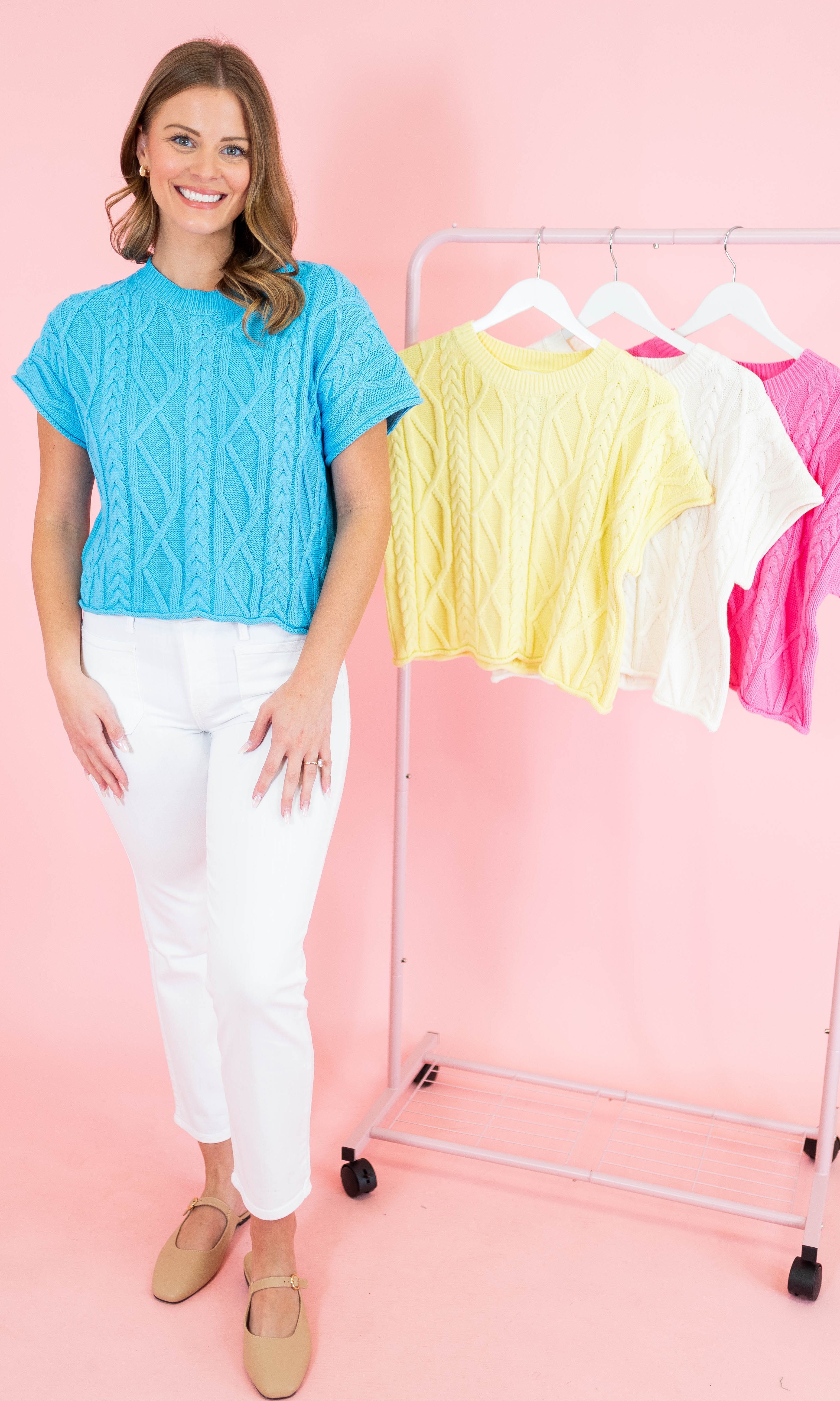 Sunny Days Cable Knit Sweater - Obsession Boutique