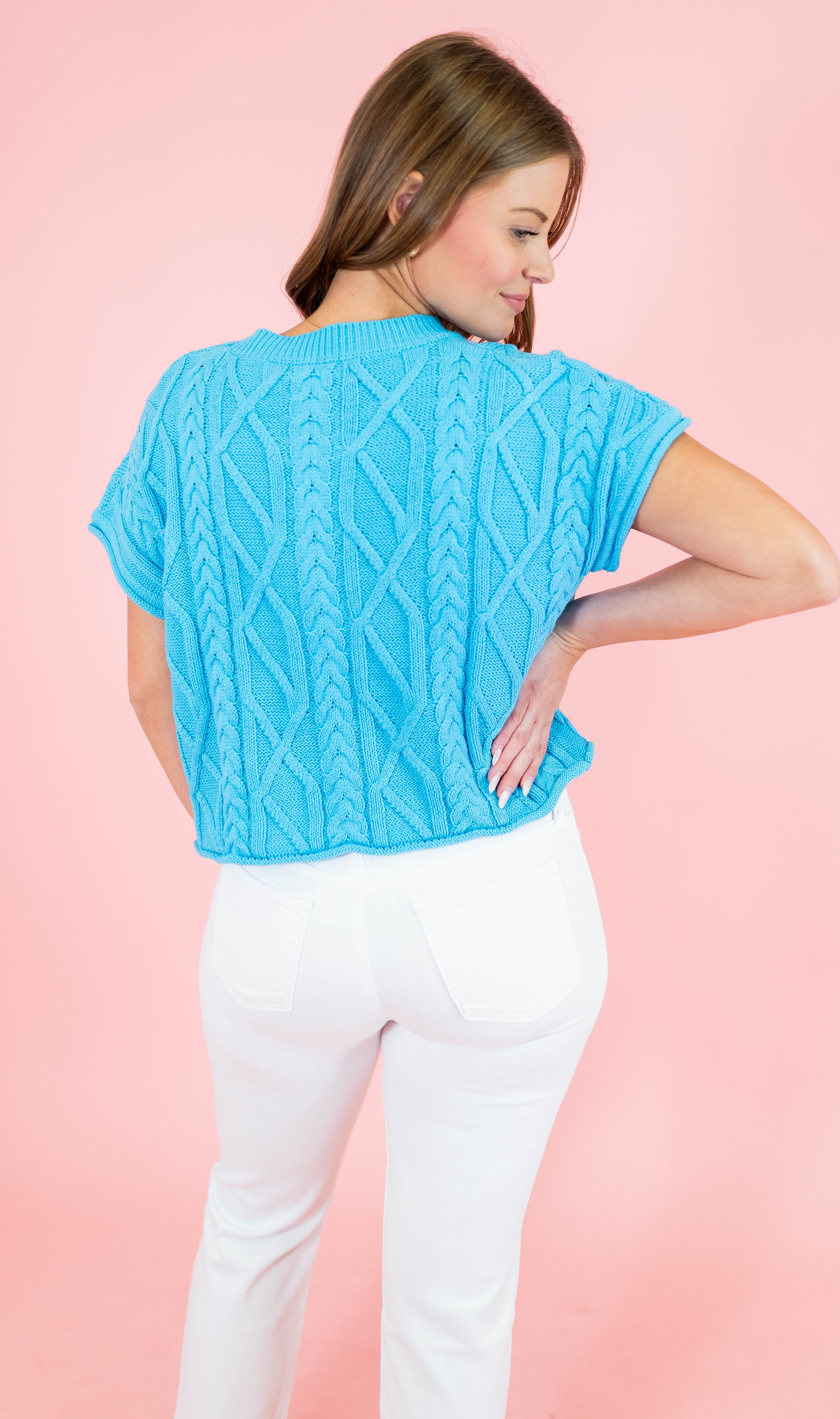 Sunny Days Cable Knit Sweater - Obsession Boutique