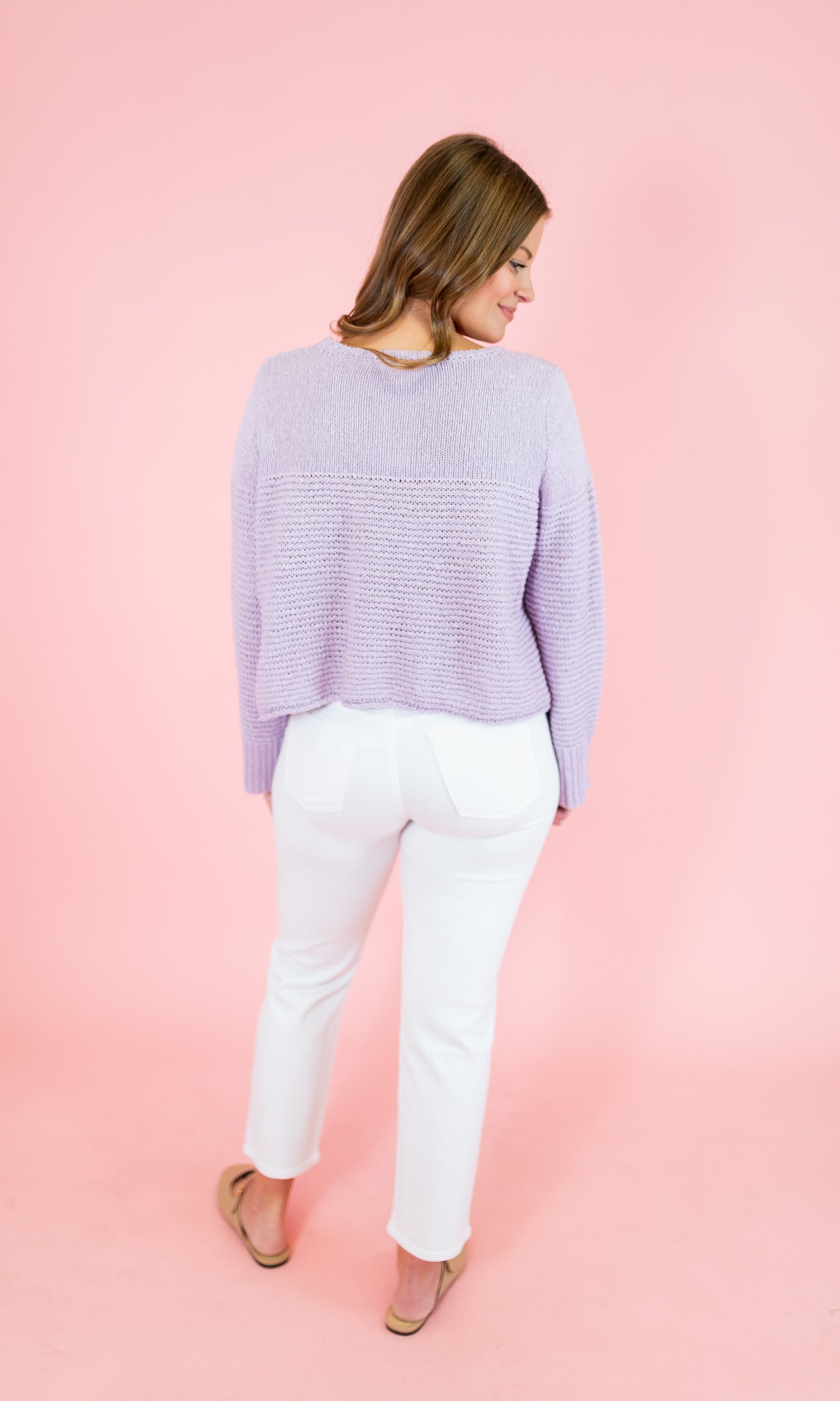 Mixed Rib Knit Long Sleeve Sweater - Obsession Boutique