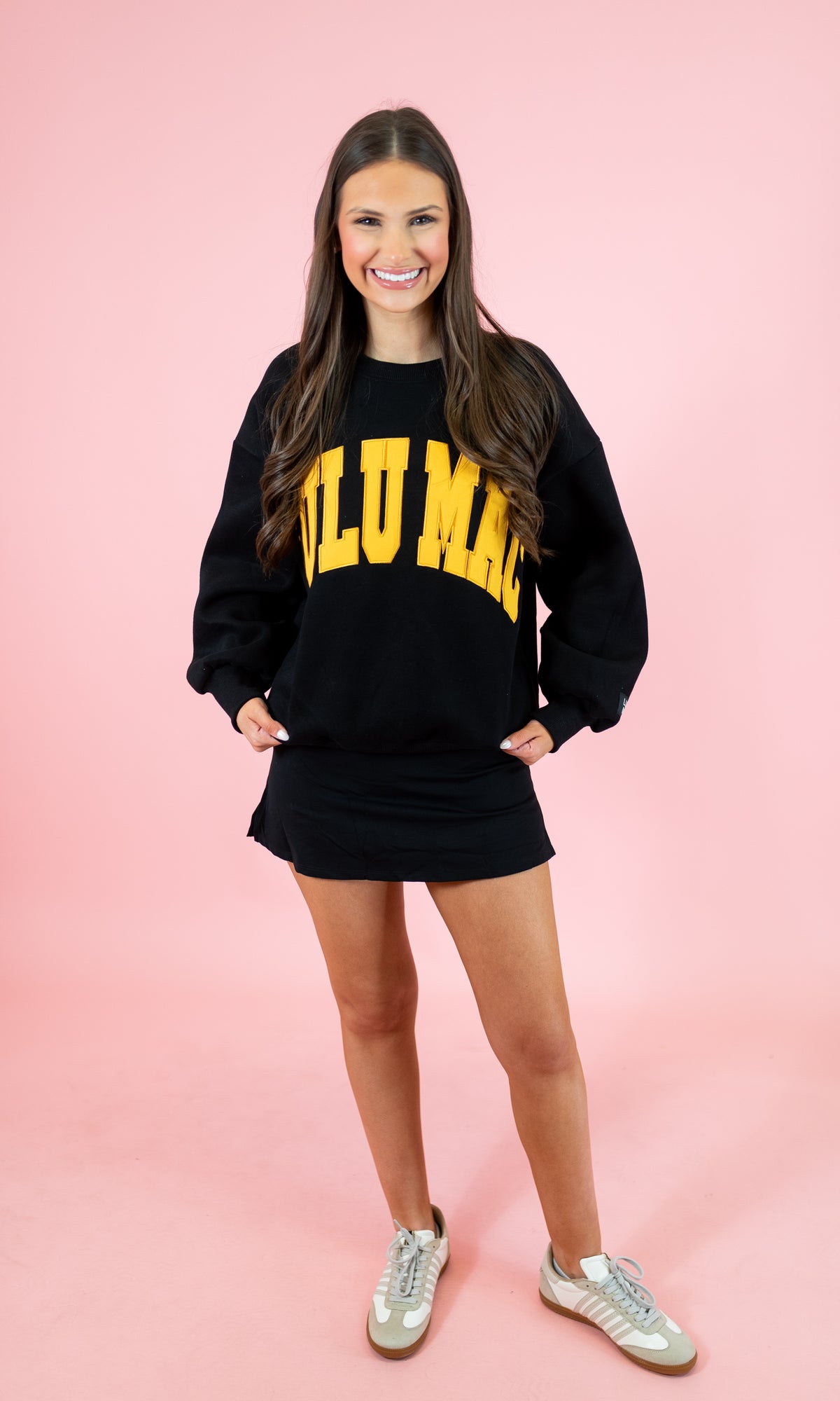 Lulu Mac: Black & Yellow Stitch Sweatshirt - Obsession Boutique