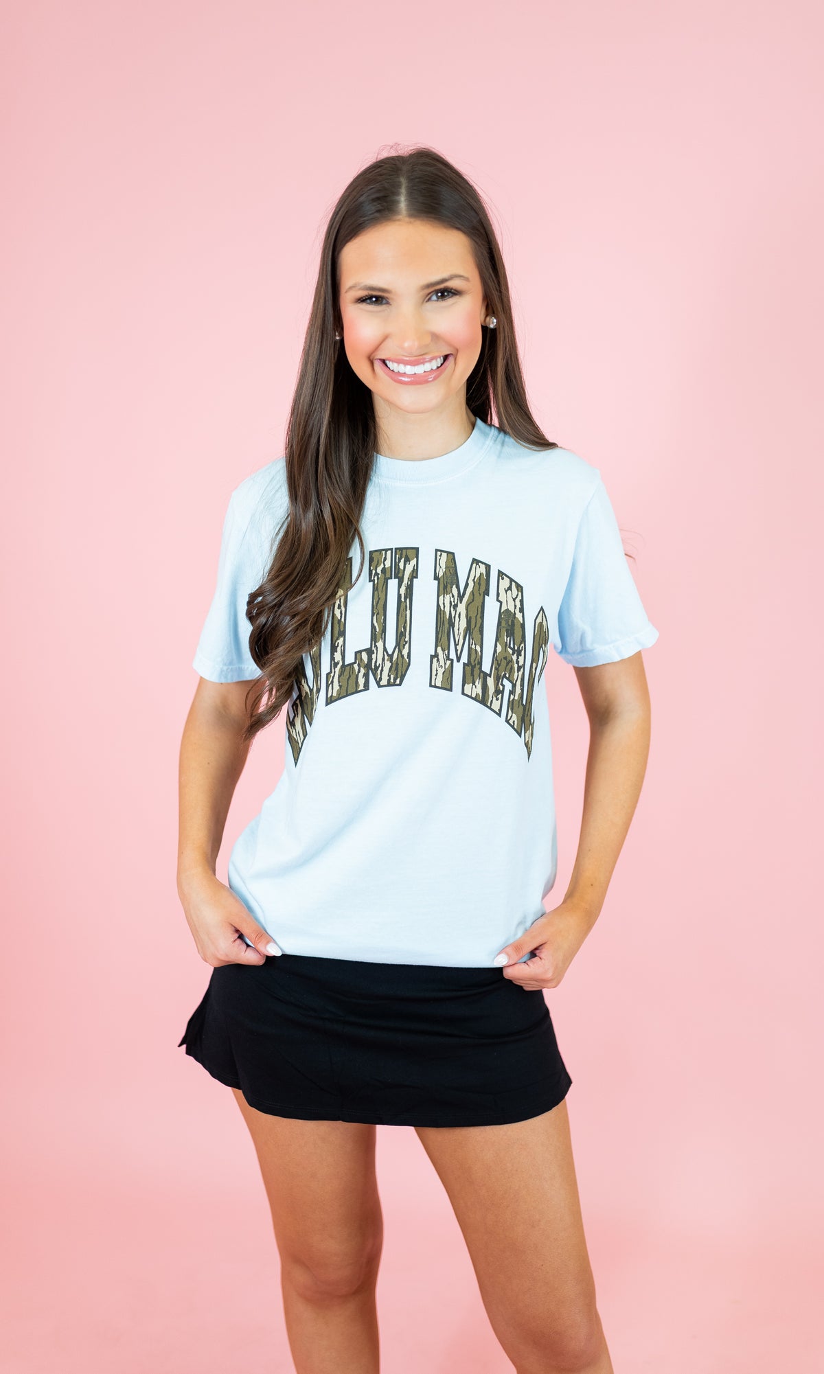 Lulu Mac: Mossy Oak Bottomland Tee - Chambray - Obsession Boutique