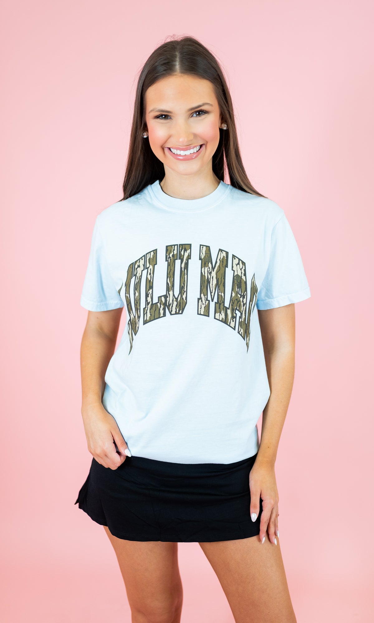 Lulu Mac: Mossy Oak Bottomland Tee - Chambray - Obsession Boutique