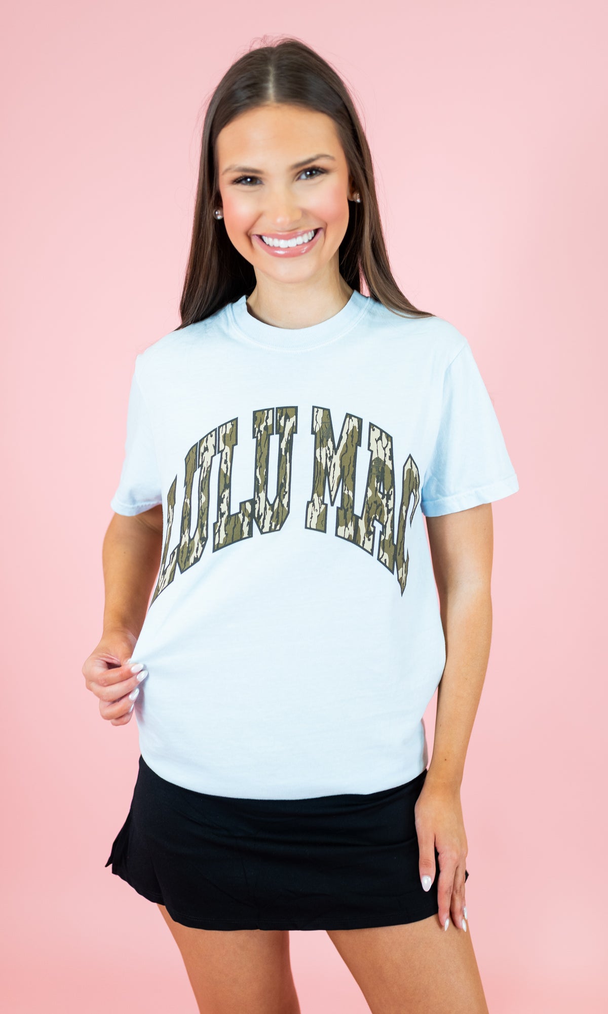 Lulu Mac: Mossy Oak Bottomland Tee - Chambray - Obsession Boutique