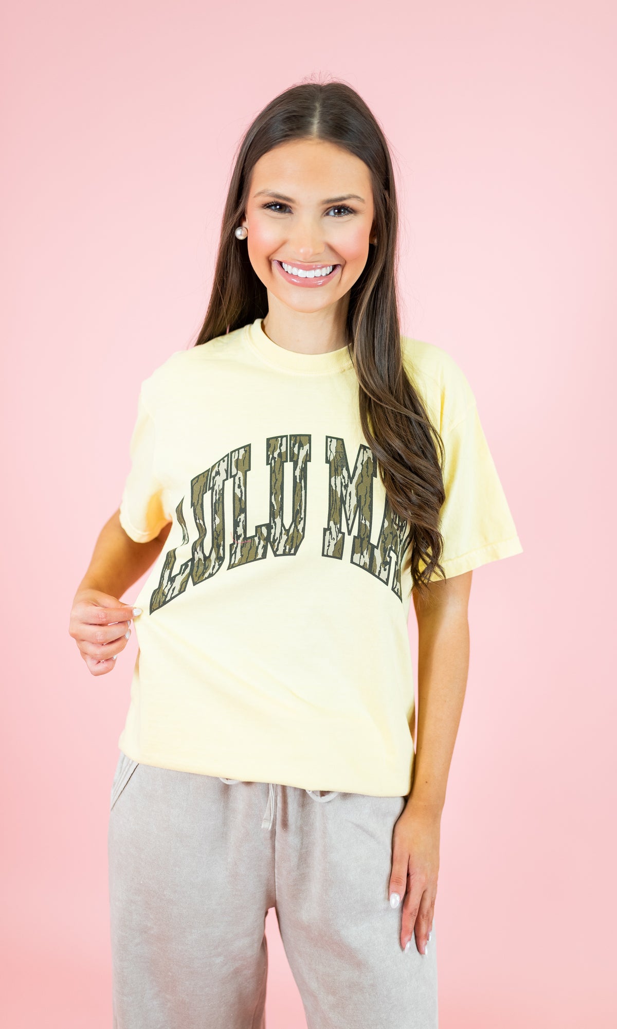 Lulu Mac: Mossy Oak Bottomland Tee - Butter - Obsession Boutique