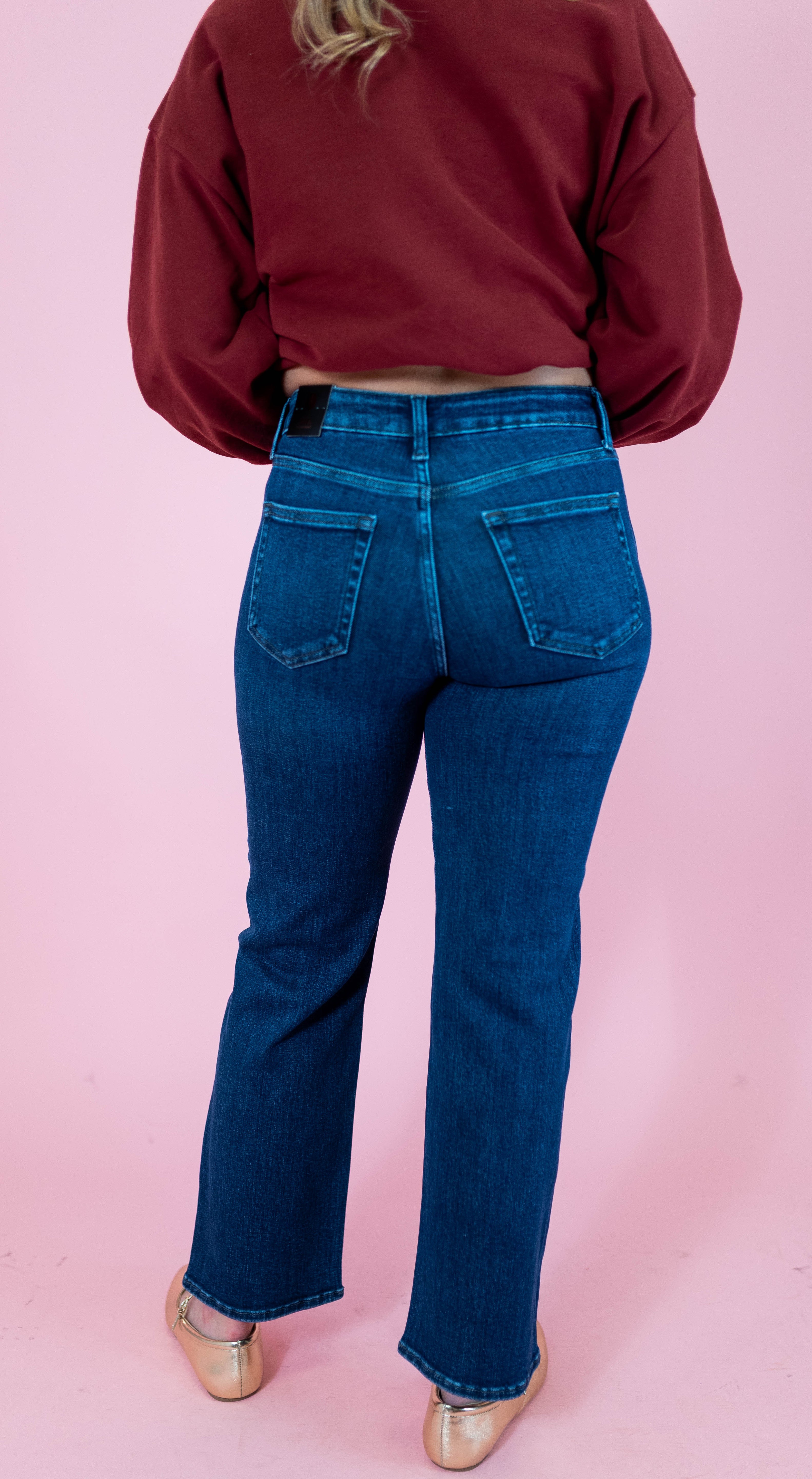 Straight Leg Jeans - Dark Denim - Obsession Boutique