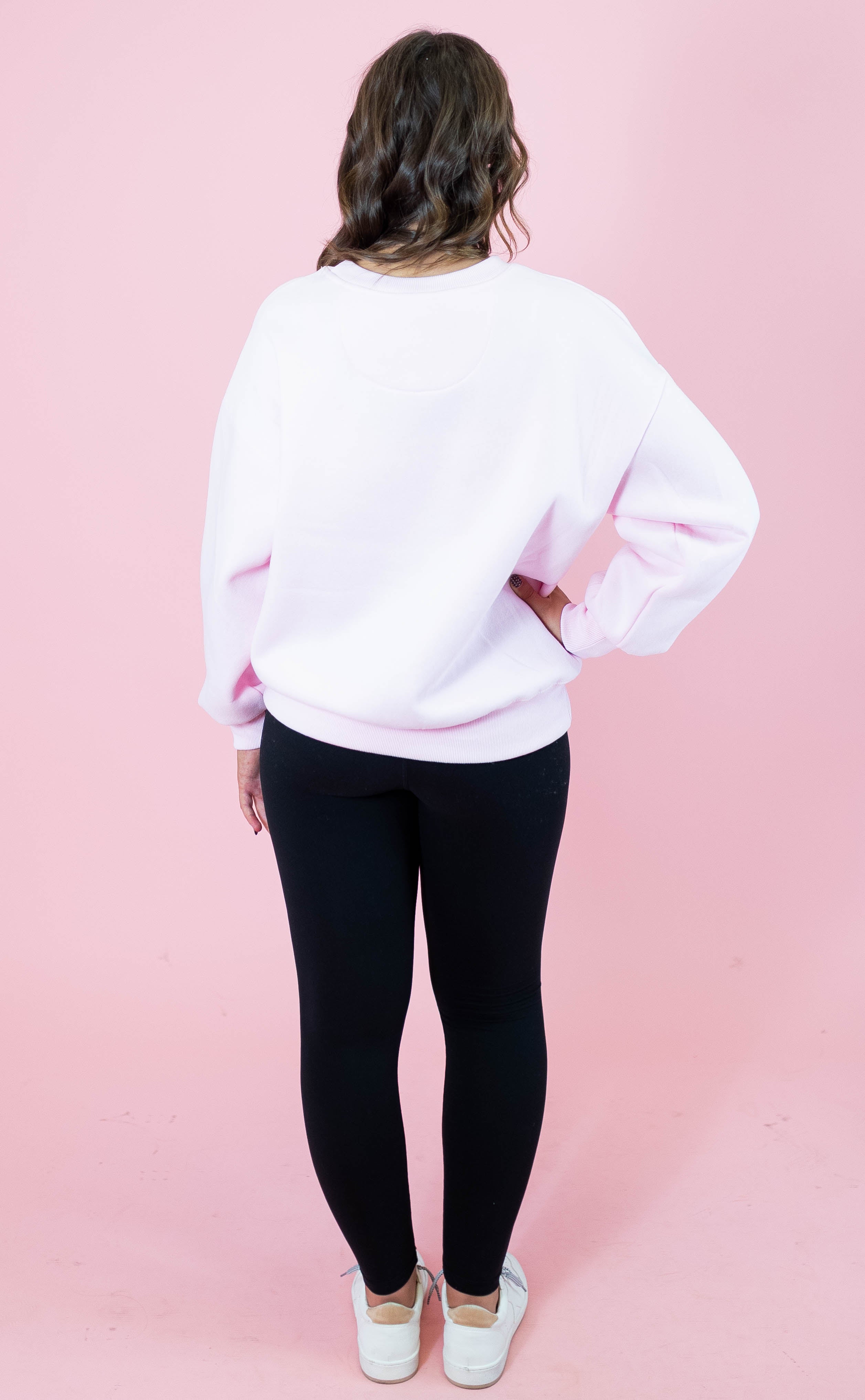Lulu Mac: Mono Pink Embroidered Sweatshirt - Obsession Boutique