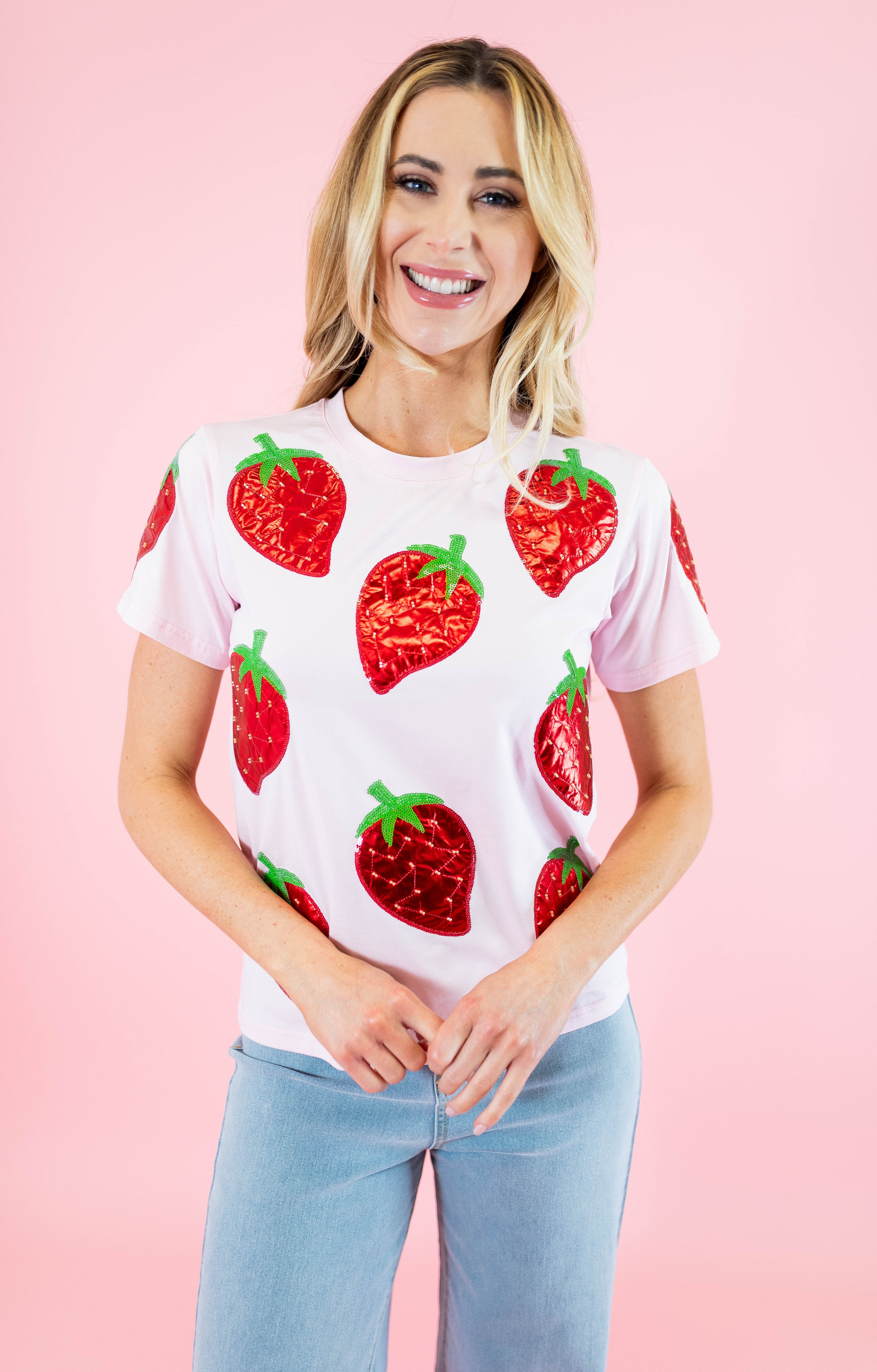 Obsession Exclusive: Metallic Strawberry Tee - Obsession Boutique
