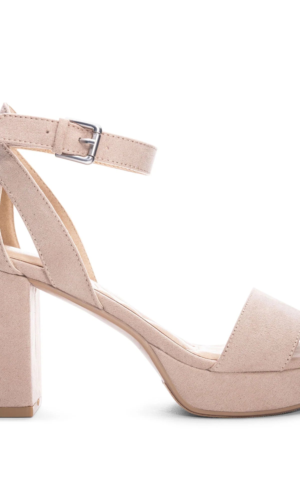 Chinese Laundry: Go On 2 Dress Sandal - Nude Suede - Obsession Boutique