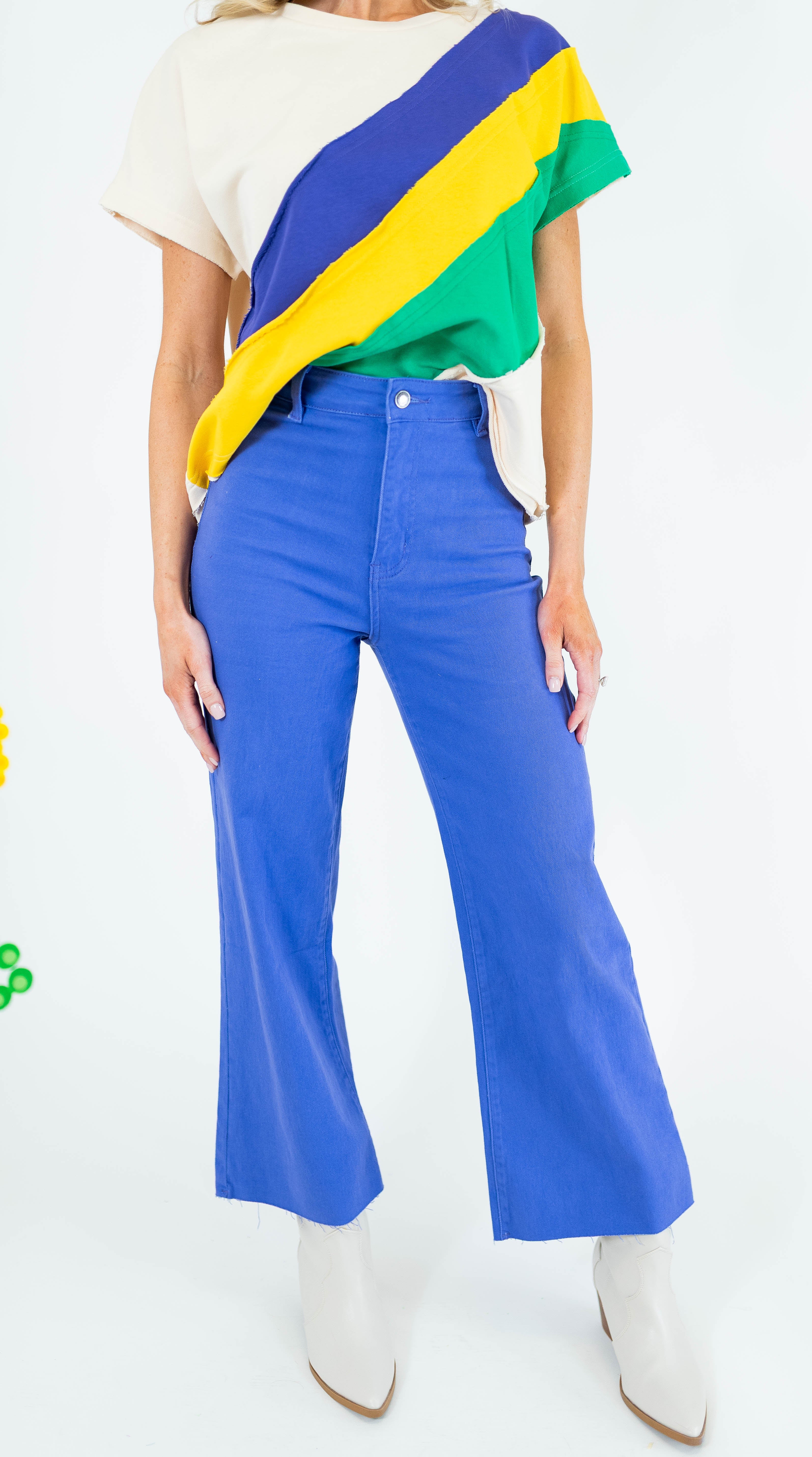 Mardi Gras Stretch Wide Leg Jeans - Obsession Boutique