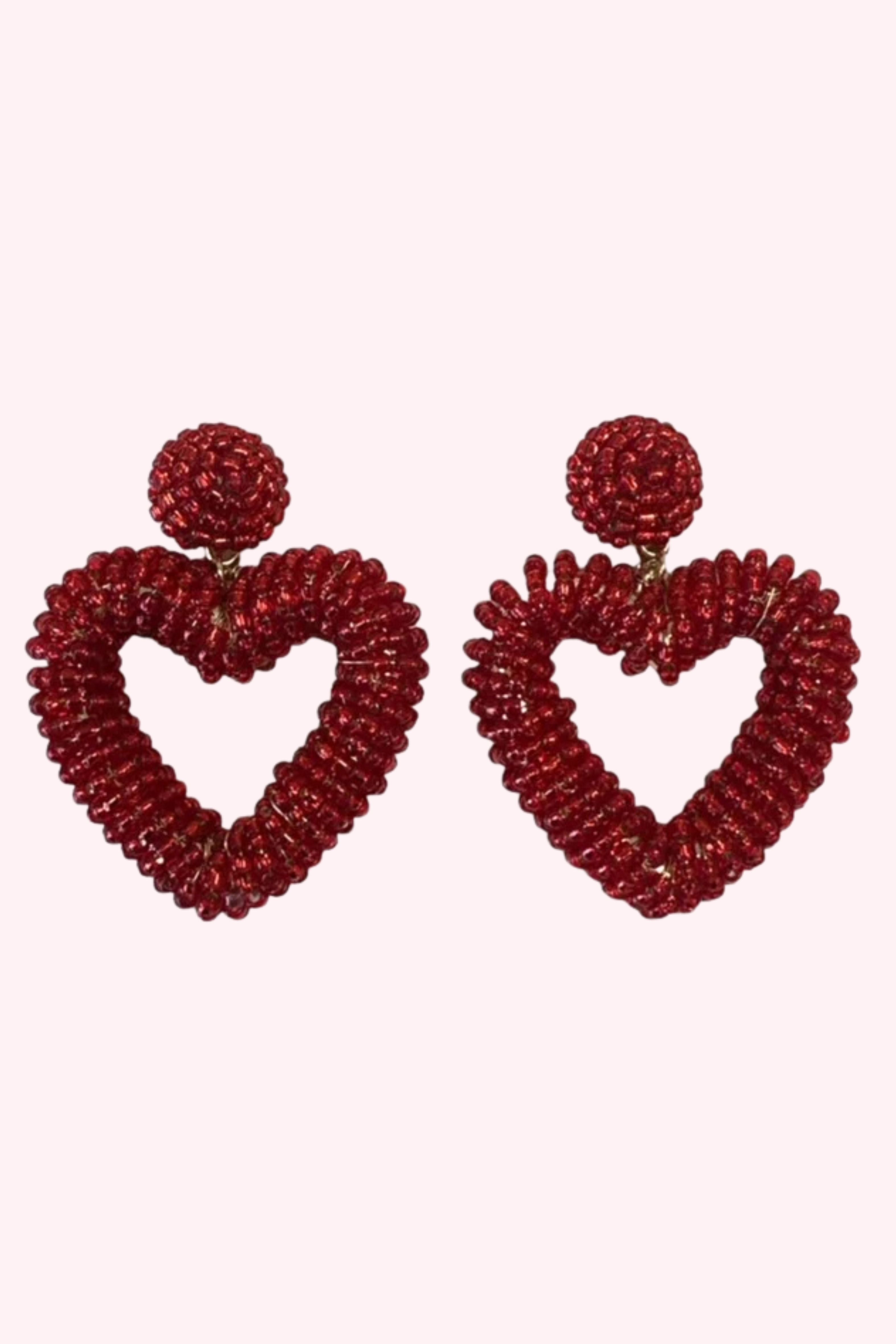 Golden Lily: Seed Bead Open Heart Earrings - Obsession Boutique
