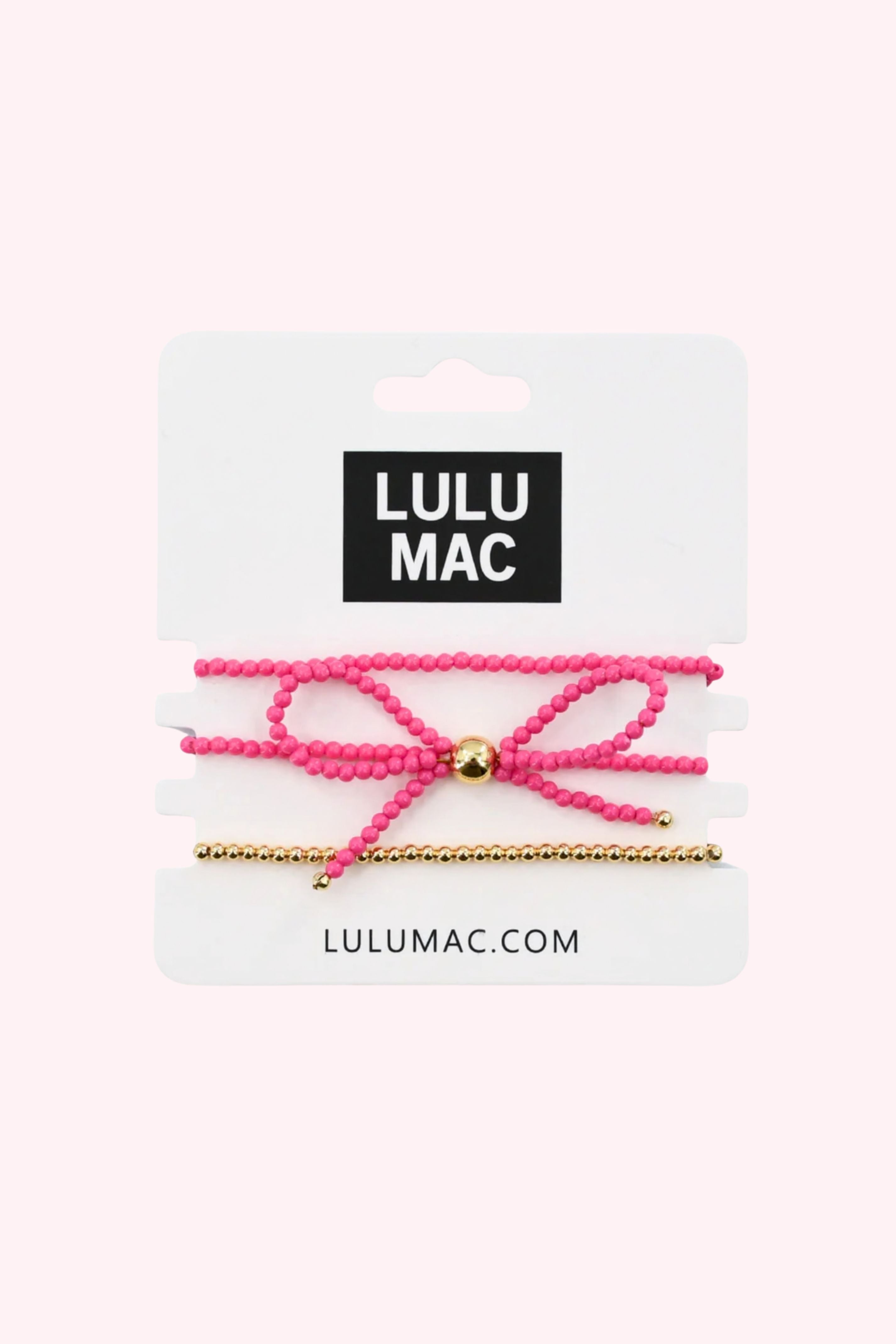 Lulu Mac: Hot Pink Bow Bracelet Set - Obsession Boutique