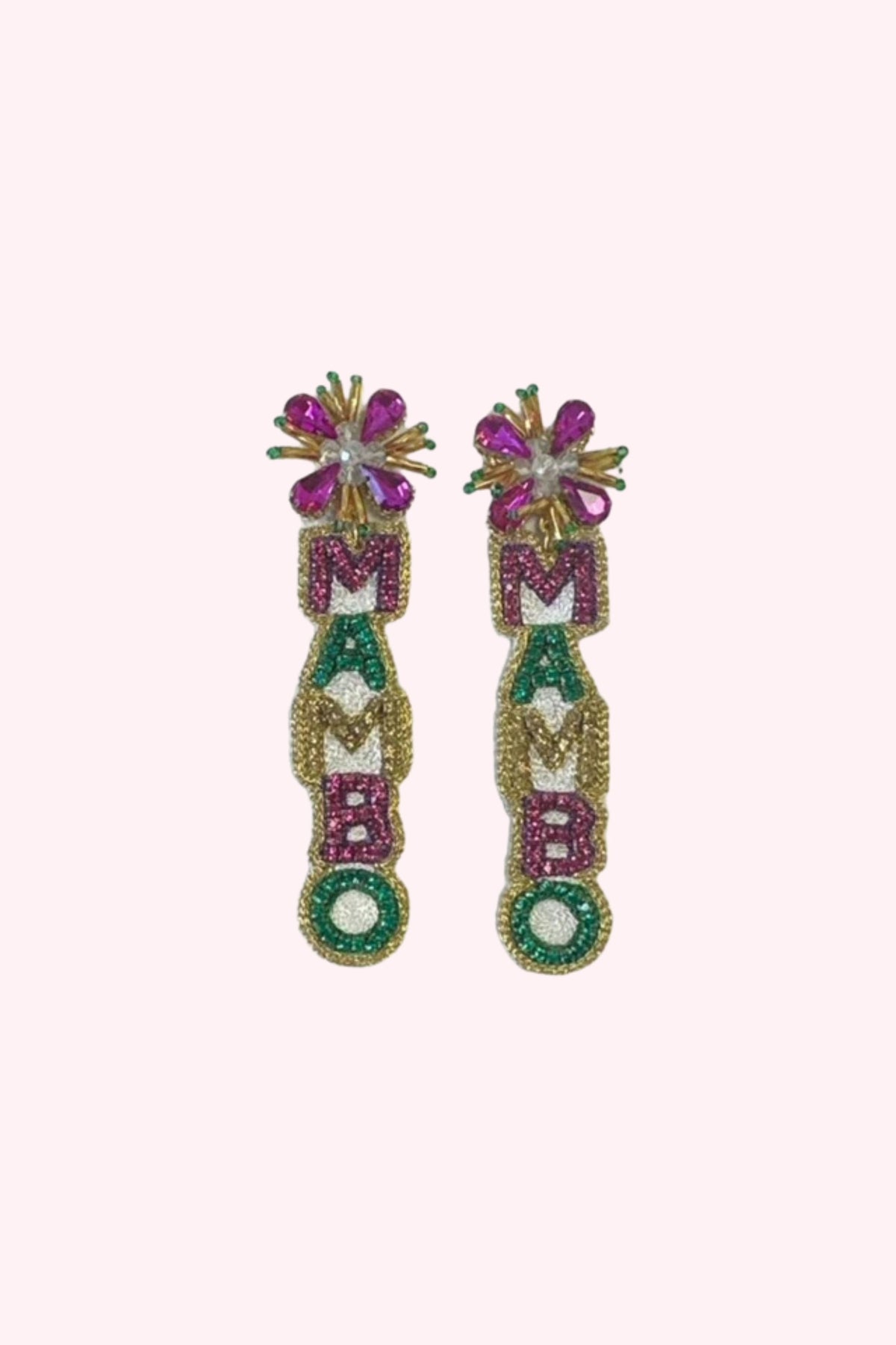 Golden Lily: Mardi Gras Mambo Earrings - Obsession Boutique