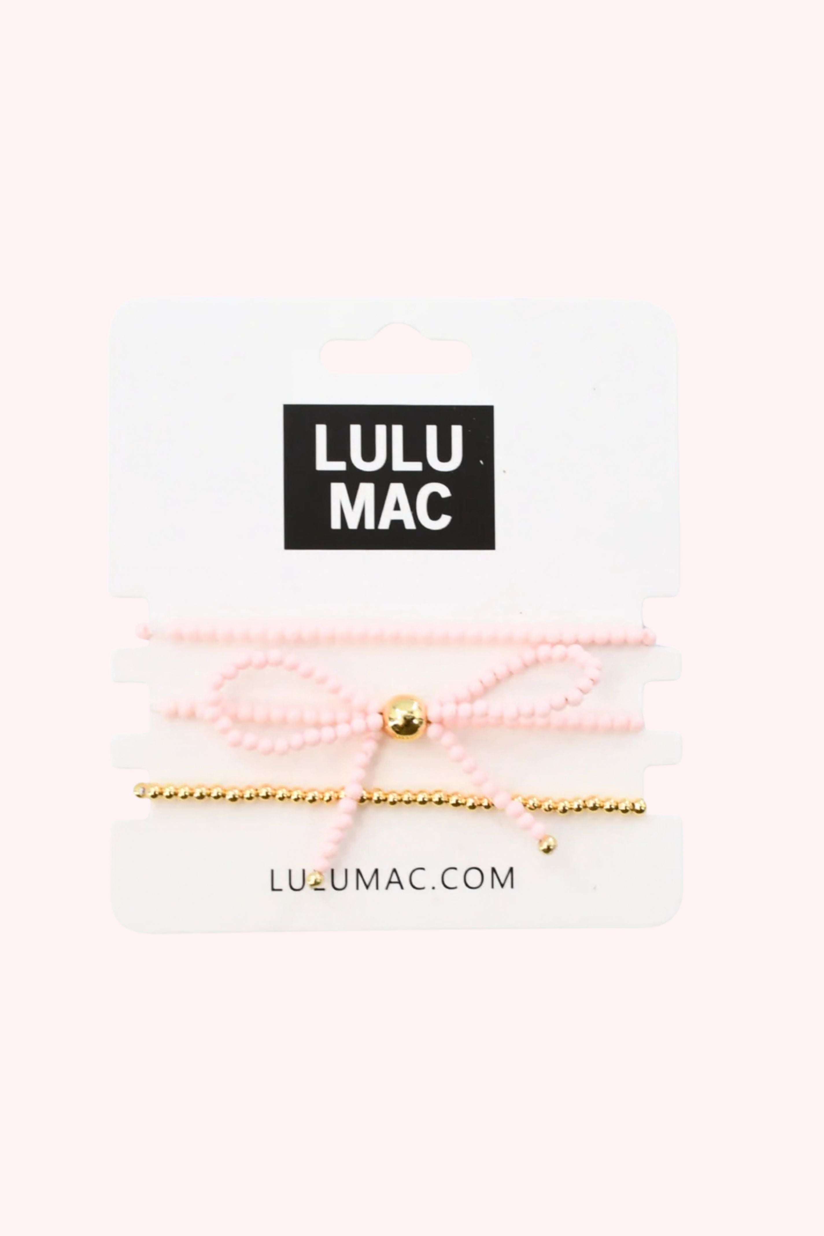 Lulu Mac: Light Pink Bow Bracelet Set - Obsession Boutique