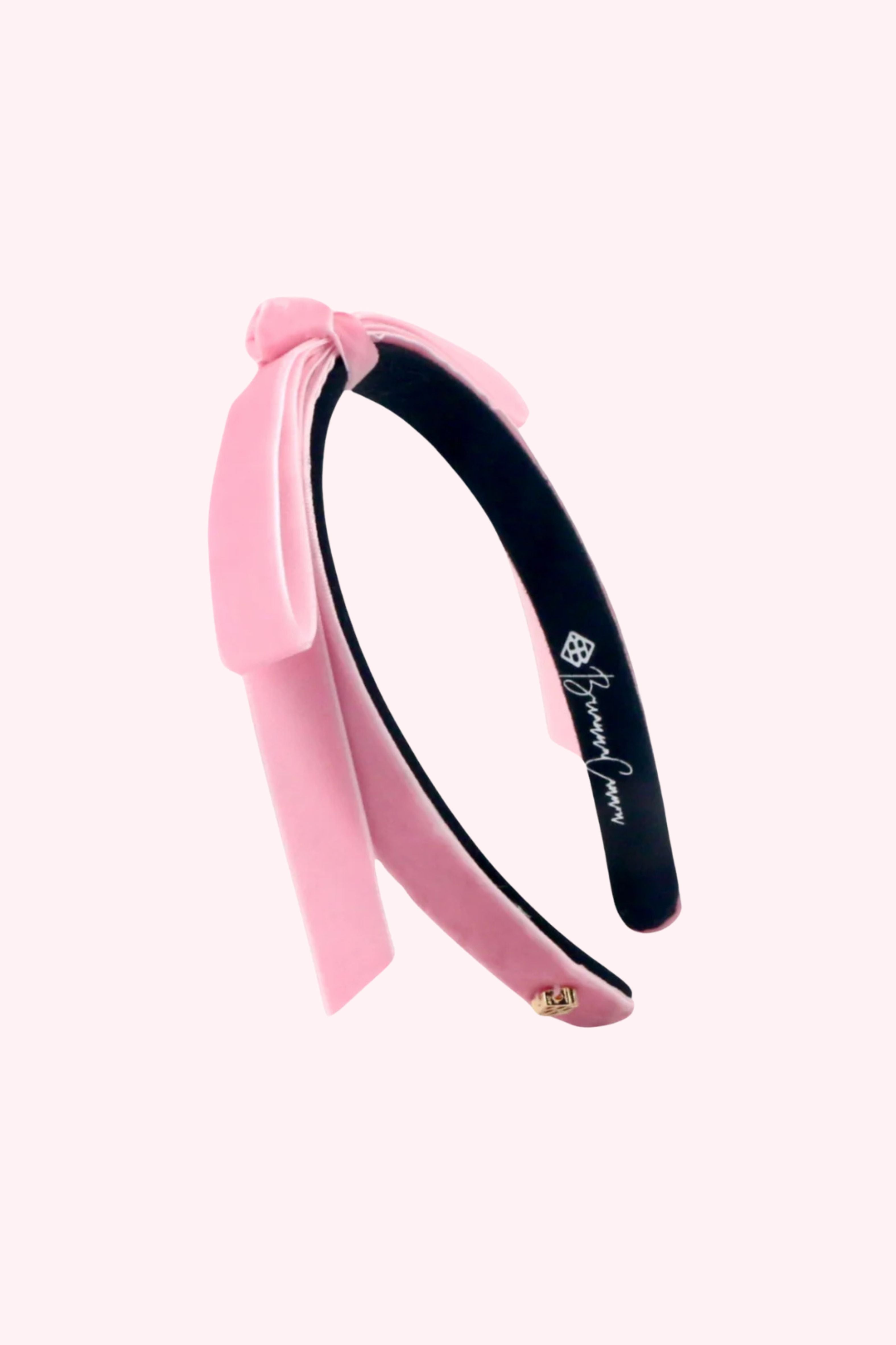 Thin Velvet Ribbon Bow Headband - Obsession Boutique