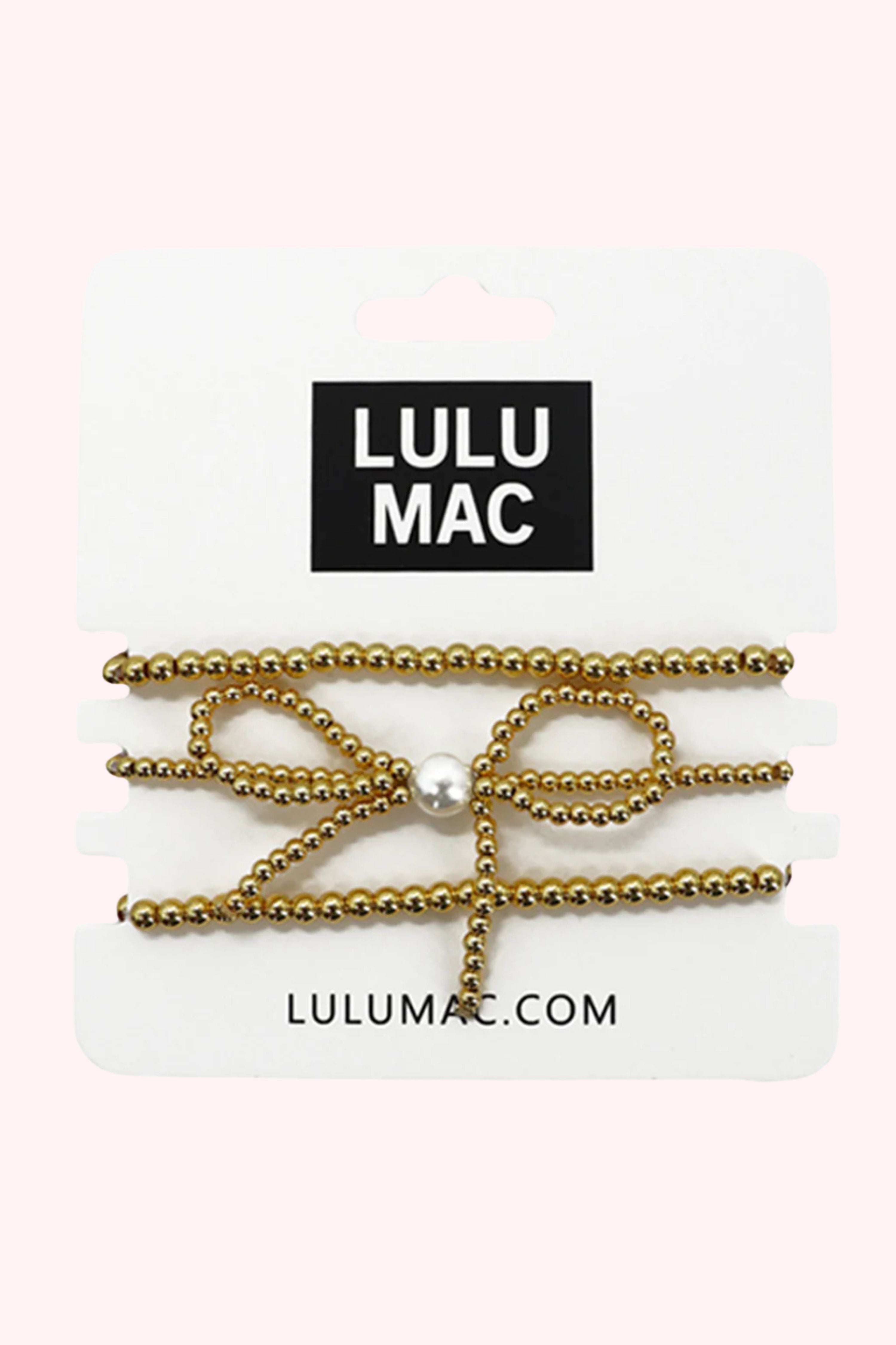 Lulu Mac: Gold Bow Bracelet Set - Obsession Boutique