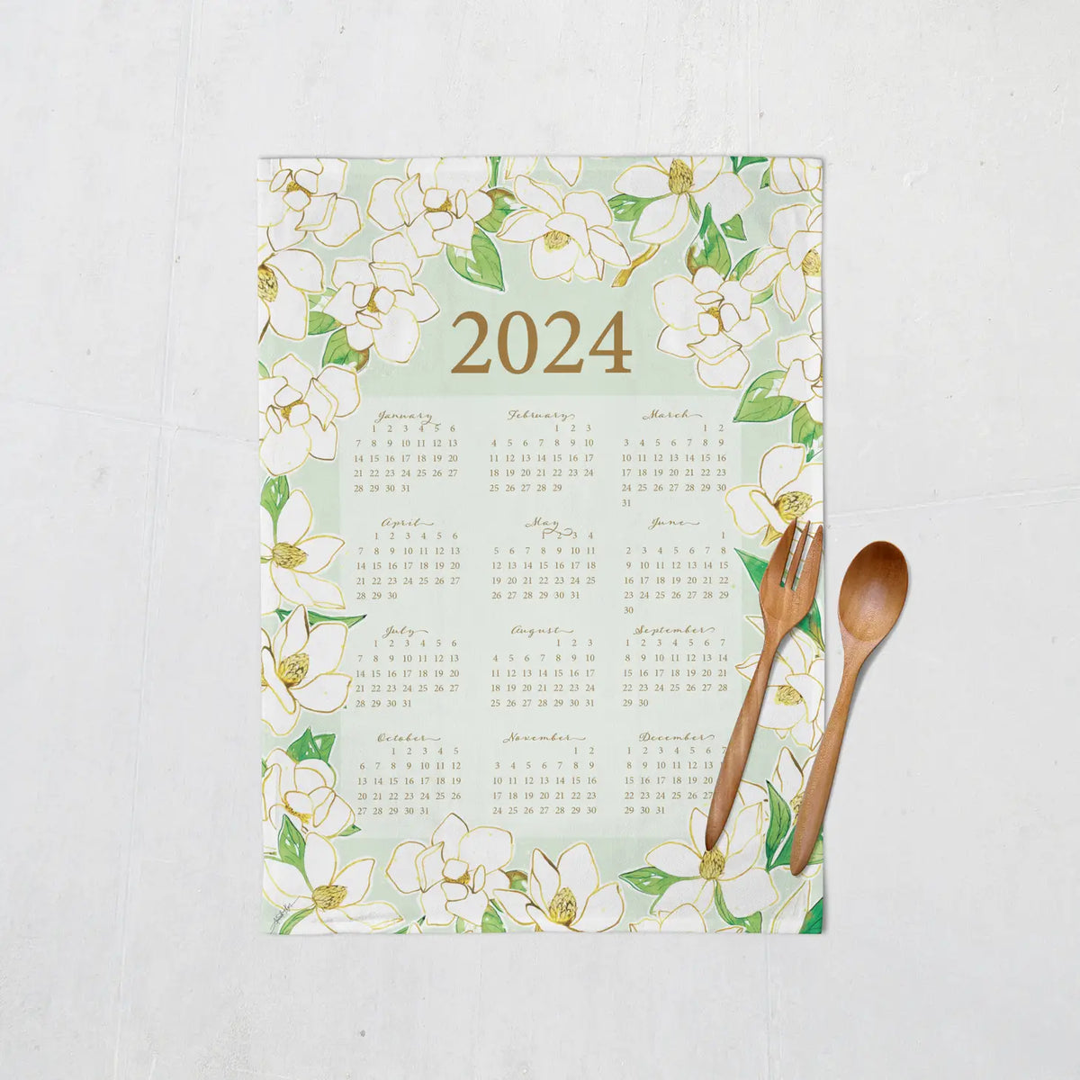 Magnolia Calendar Towel 2025 Obsession Boutique