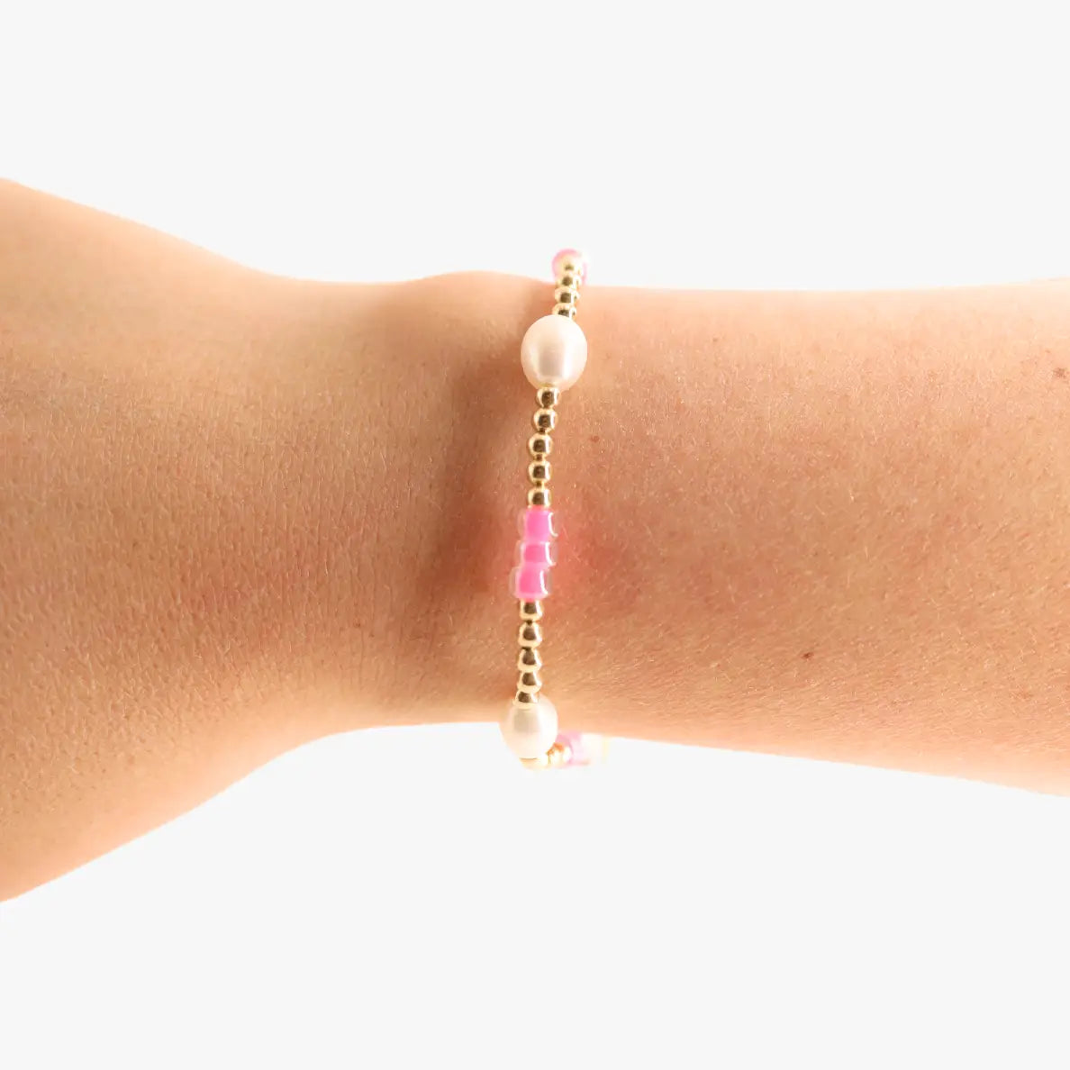 Beaded Blondes: Hot Pink Pearl Poppi Bracelet - Obsession Boutique