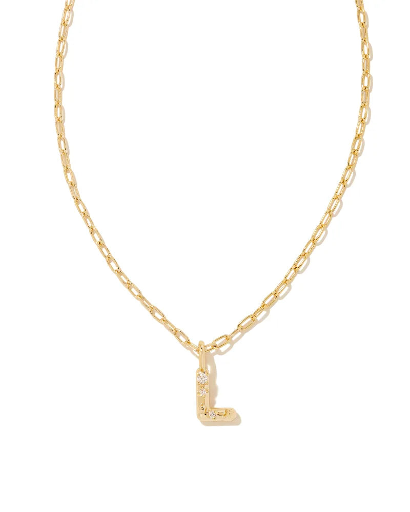 Kendra Scott: Crystal Letter Pendant Necklace - Obsession Boutique