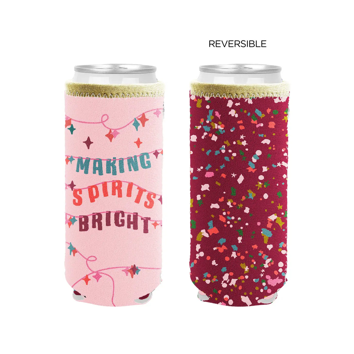 Holiday Reversible Slim Can Koozies Obsession Boutique