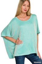 Ribbed Striped Oversized Short Sleeve Top - Obsession Boutique