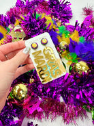 Taylor Shaye: Gold Mirror Mardi Gras Drop Earrings - Obsession Boutique