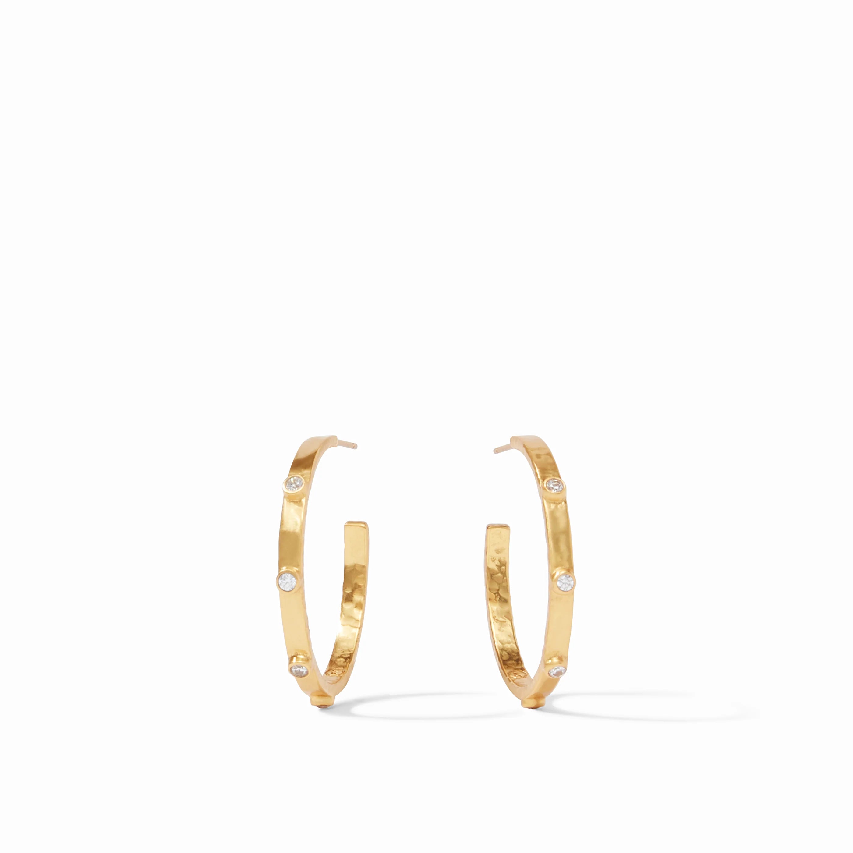 Julie Vos: Crescent Stone Hoop - Obsession Boutique